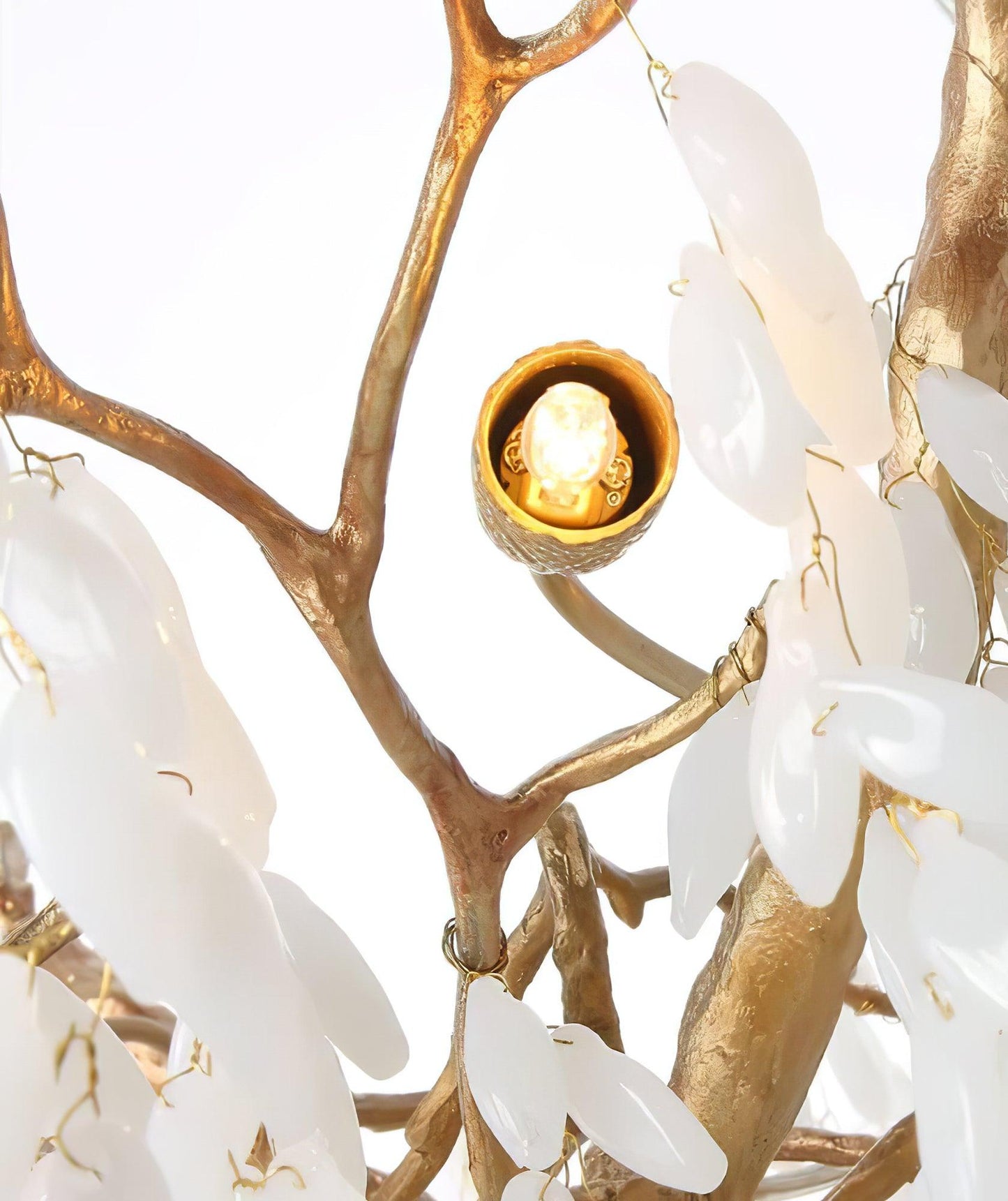 White Jade Branch Brass Chandelier - YIOSI