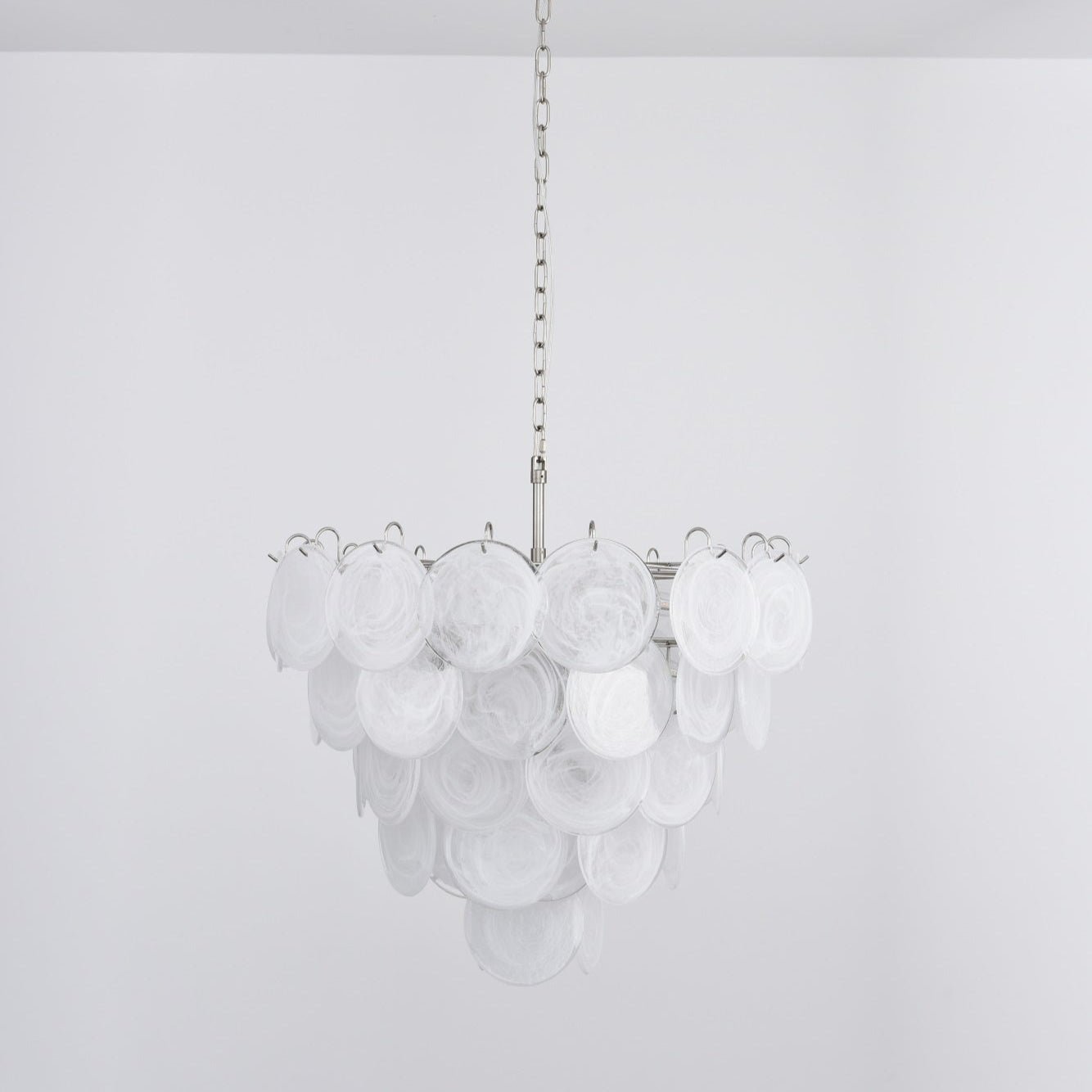 White Murano Disc Chandelier - YIOSI