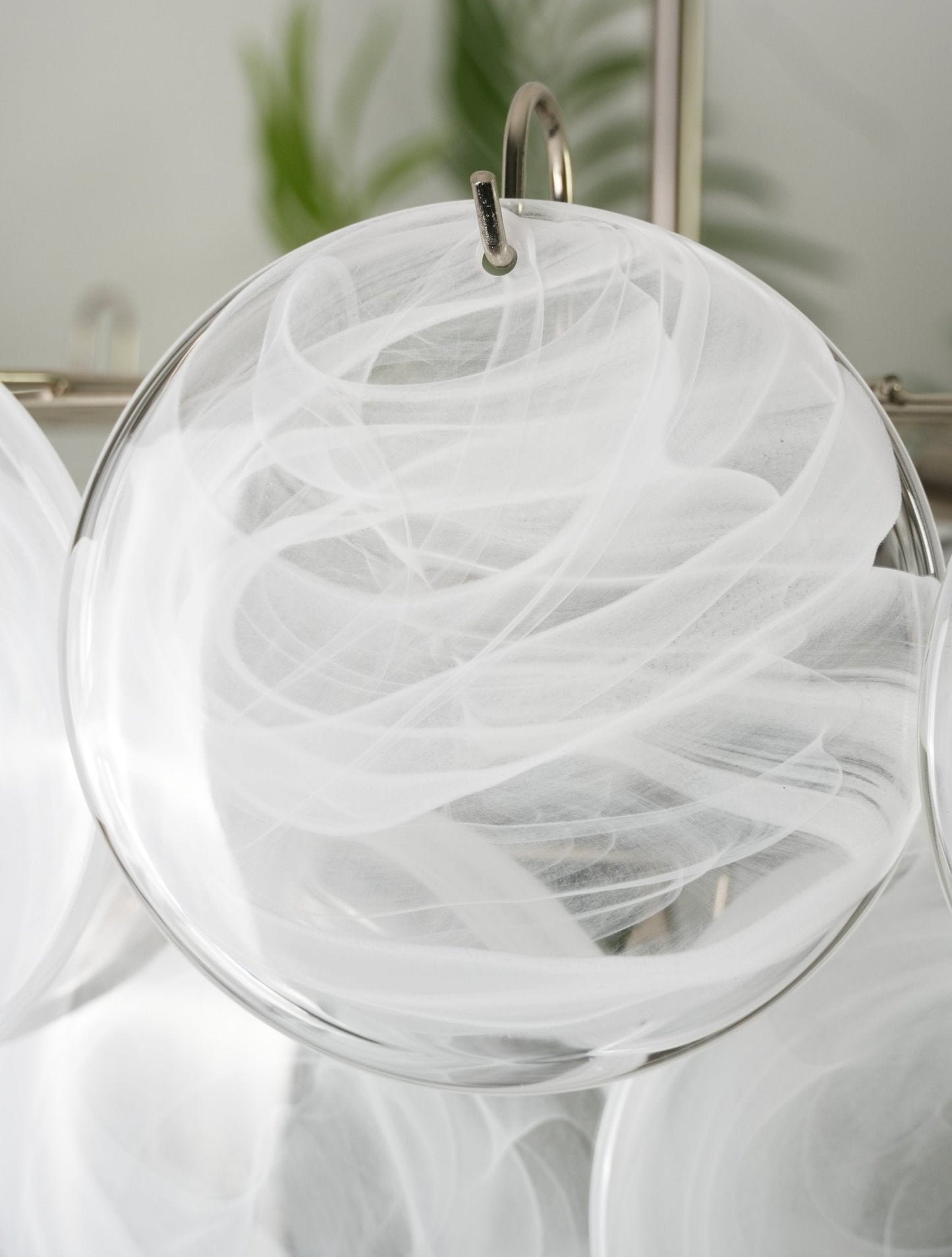 White Murano Disc Chandelier - YIOSI