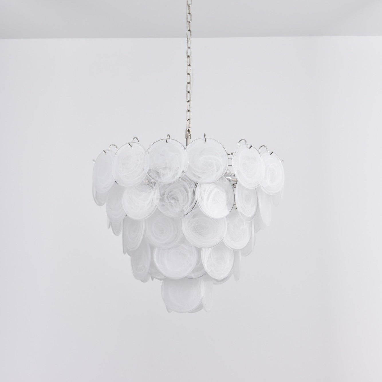 White Murano Disc Chandelier - YIOSI