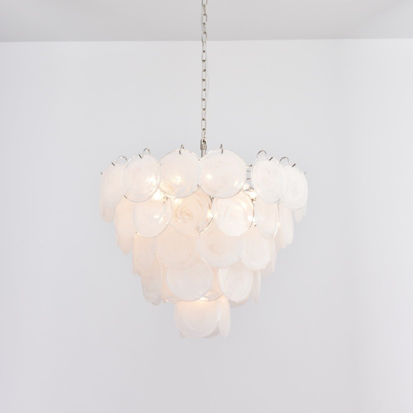 White Murano Disc Chandelier - YIOSI
