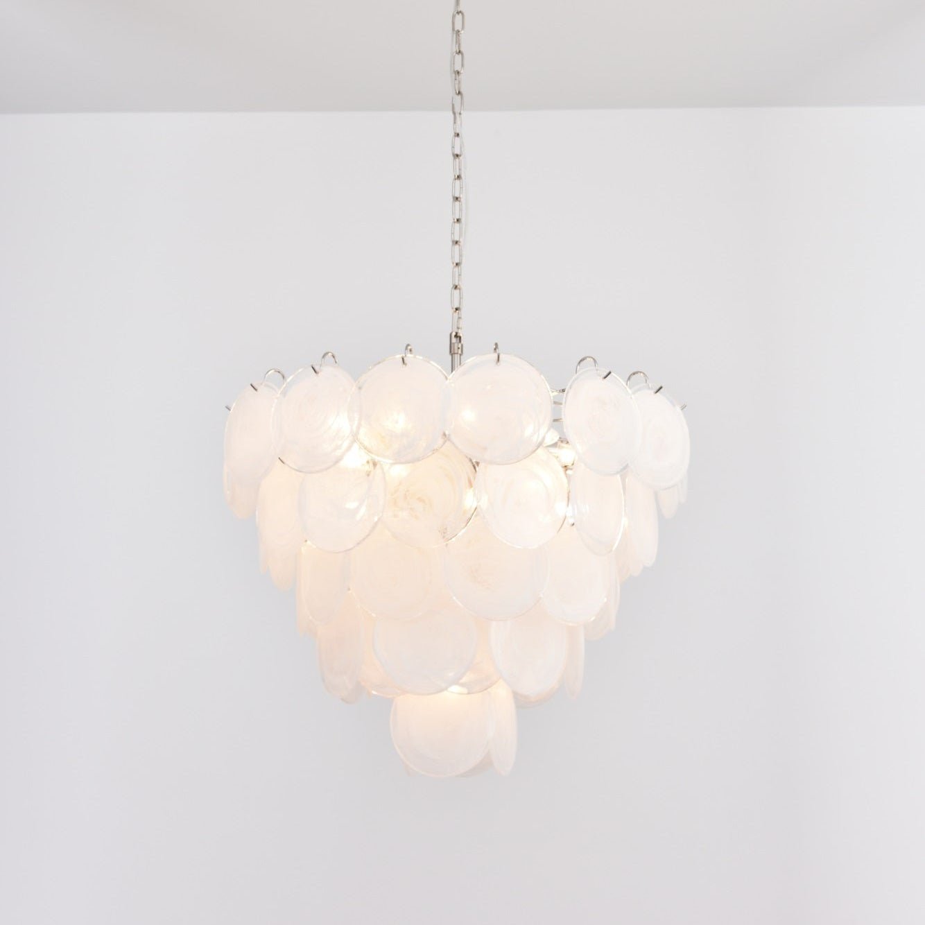 White Murano Disc Chandelier - YIOSI
