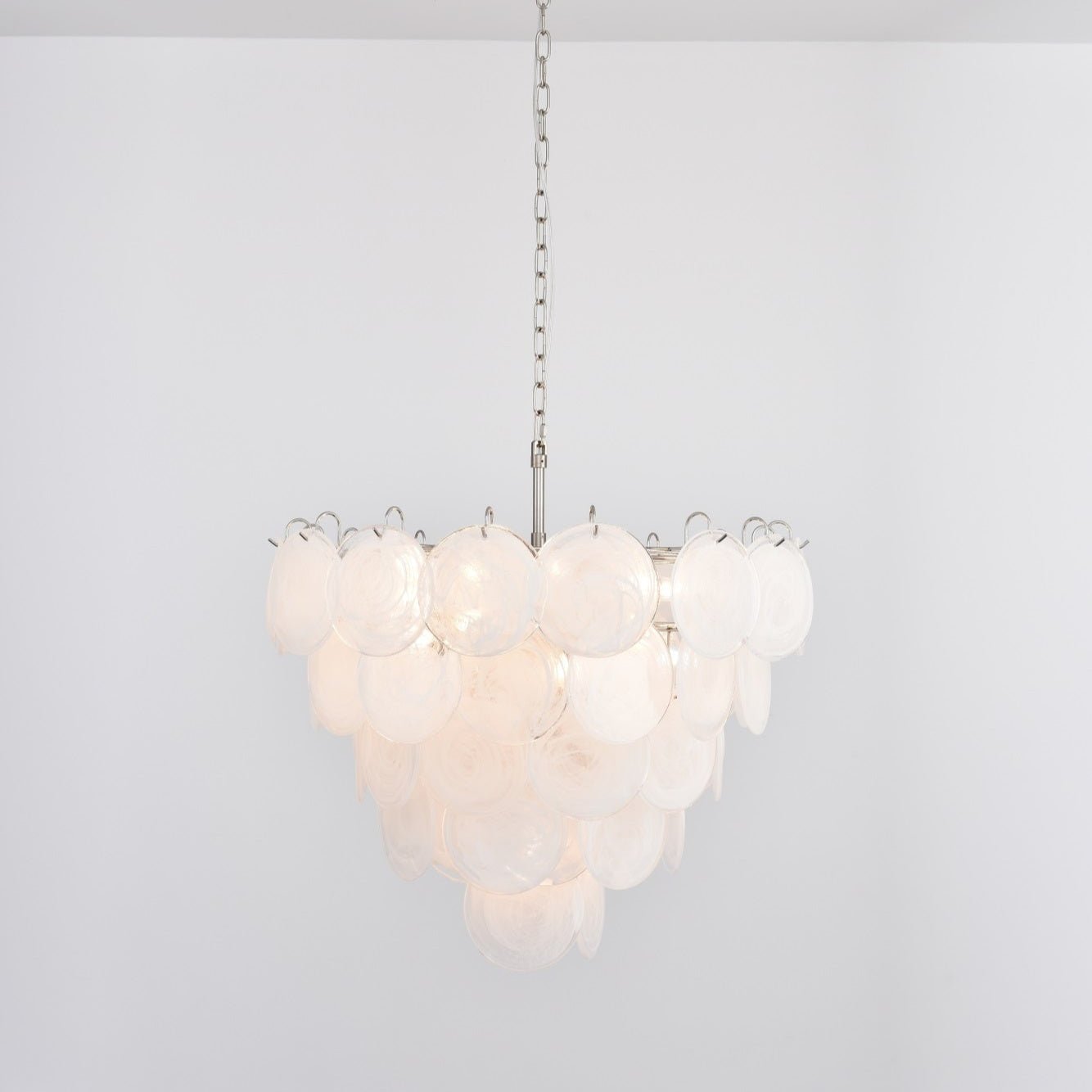 White Murano Disc Chandelier - YIOSI
