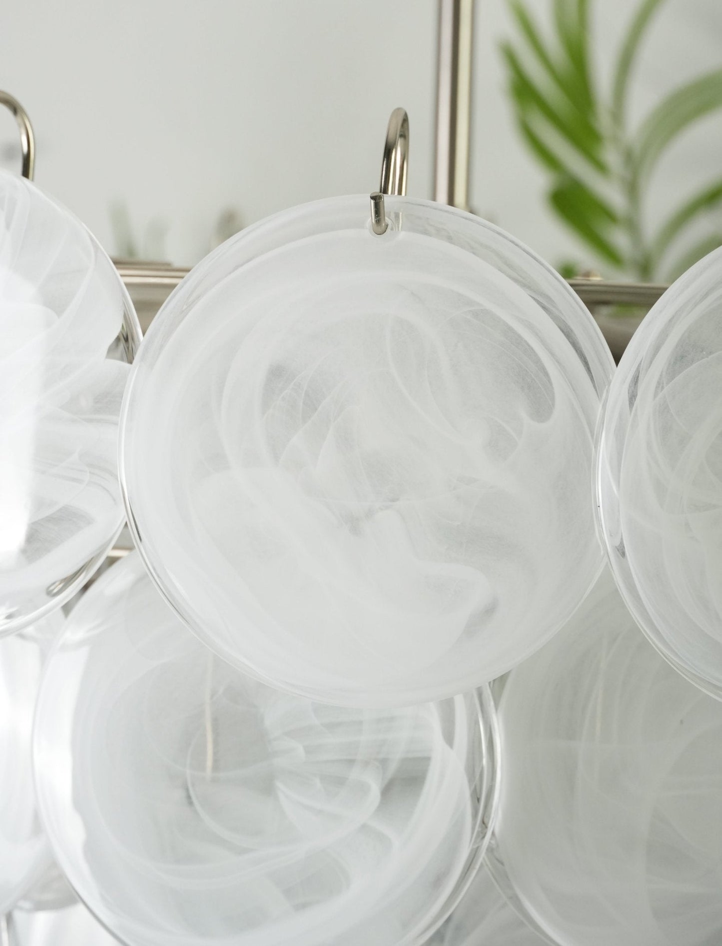 White Murano Disc Chandelier - YIOSI