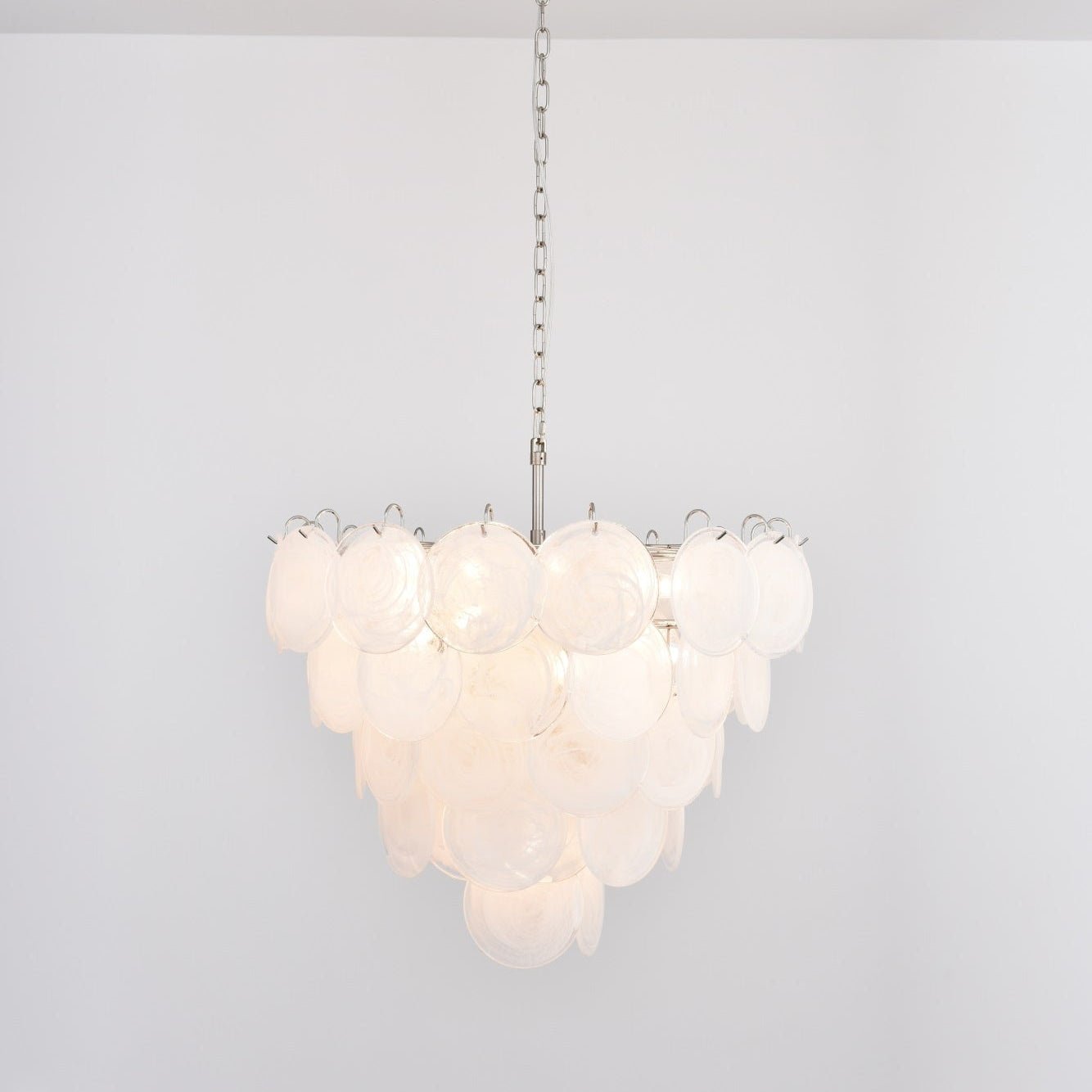 White Murano Disc Chandelier - YIOSI