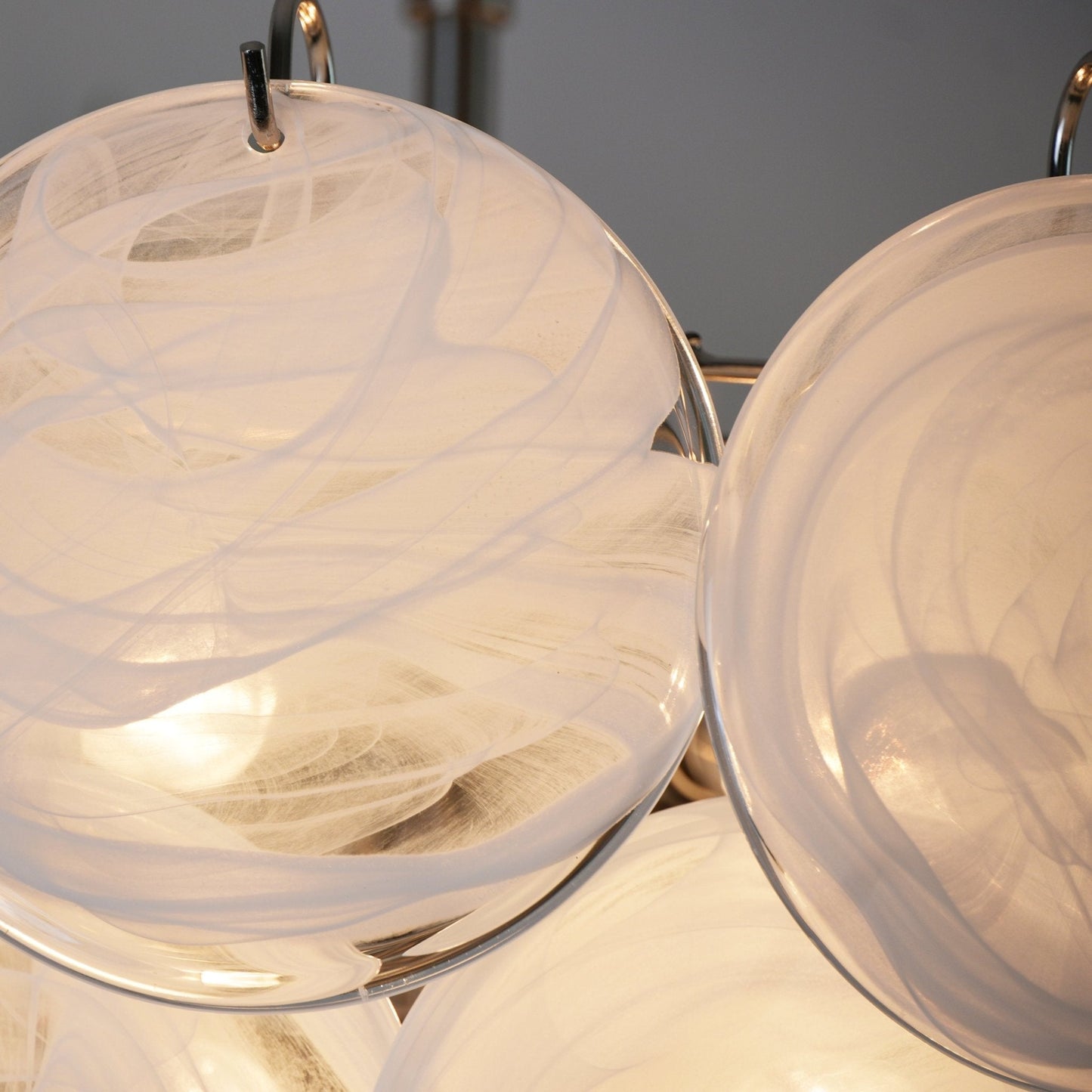 White Murano Disc Chandelier - YIOSI