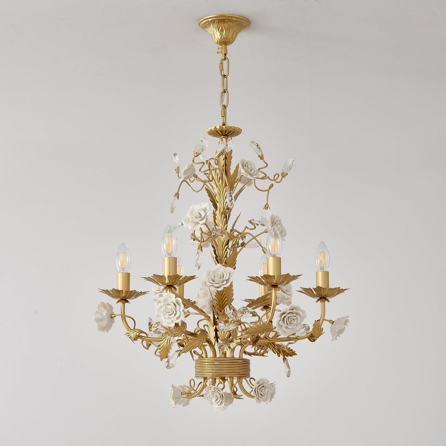 White Rose Crystal Chandelier - YIOSI