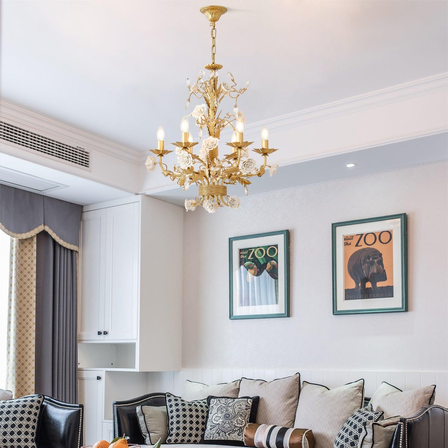 White Rose Crystal Chandelier - YIOSI