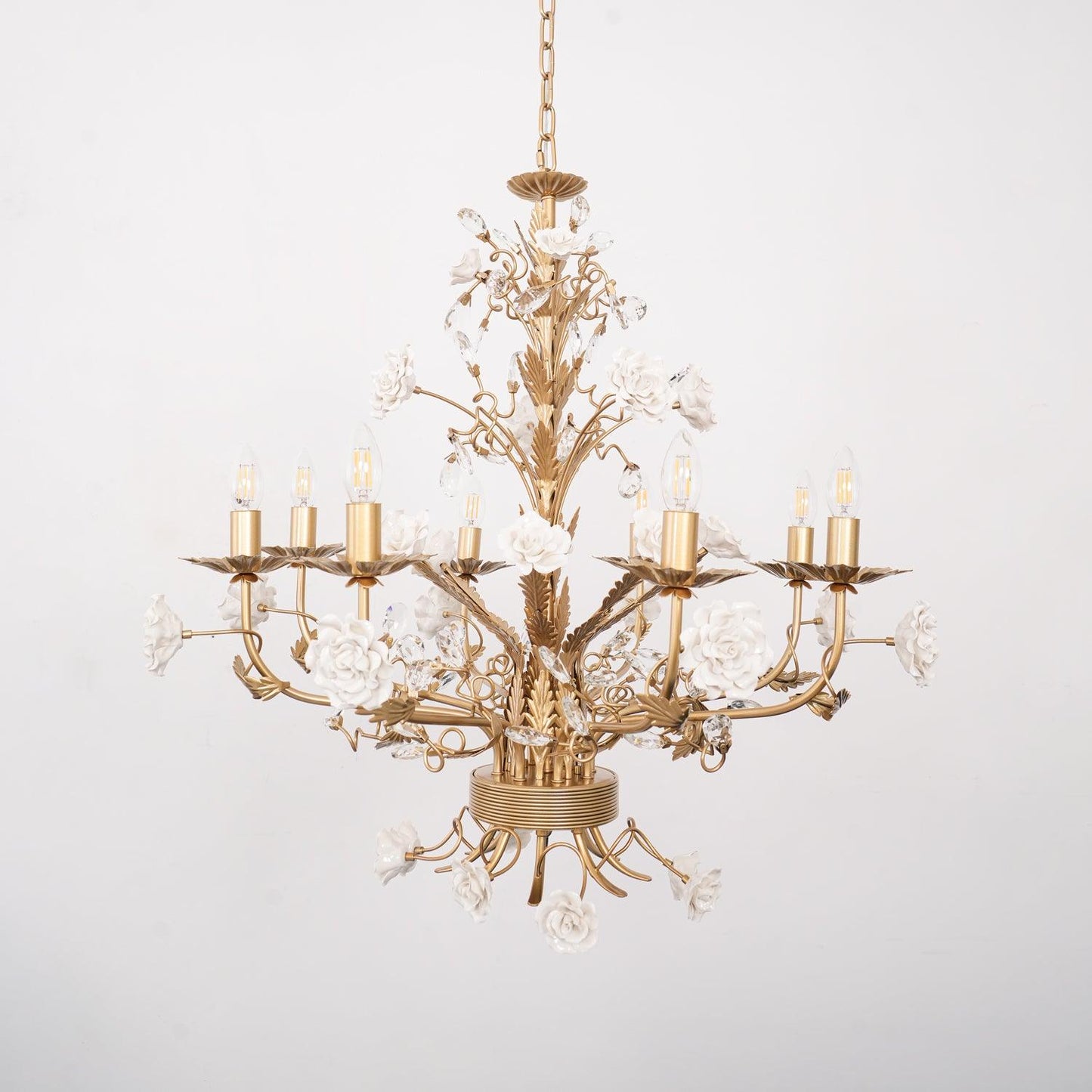 White Rose Crystal Chandelier - YIOSI