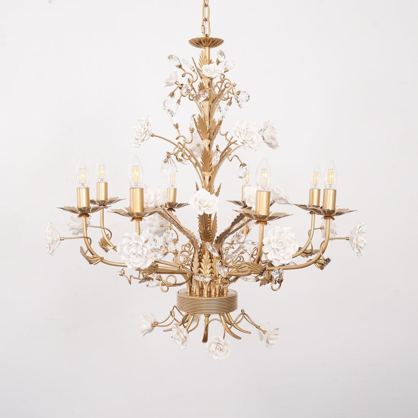 White Rose Crystal Chandelier - YIOSI