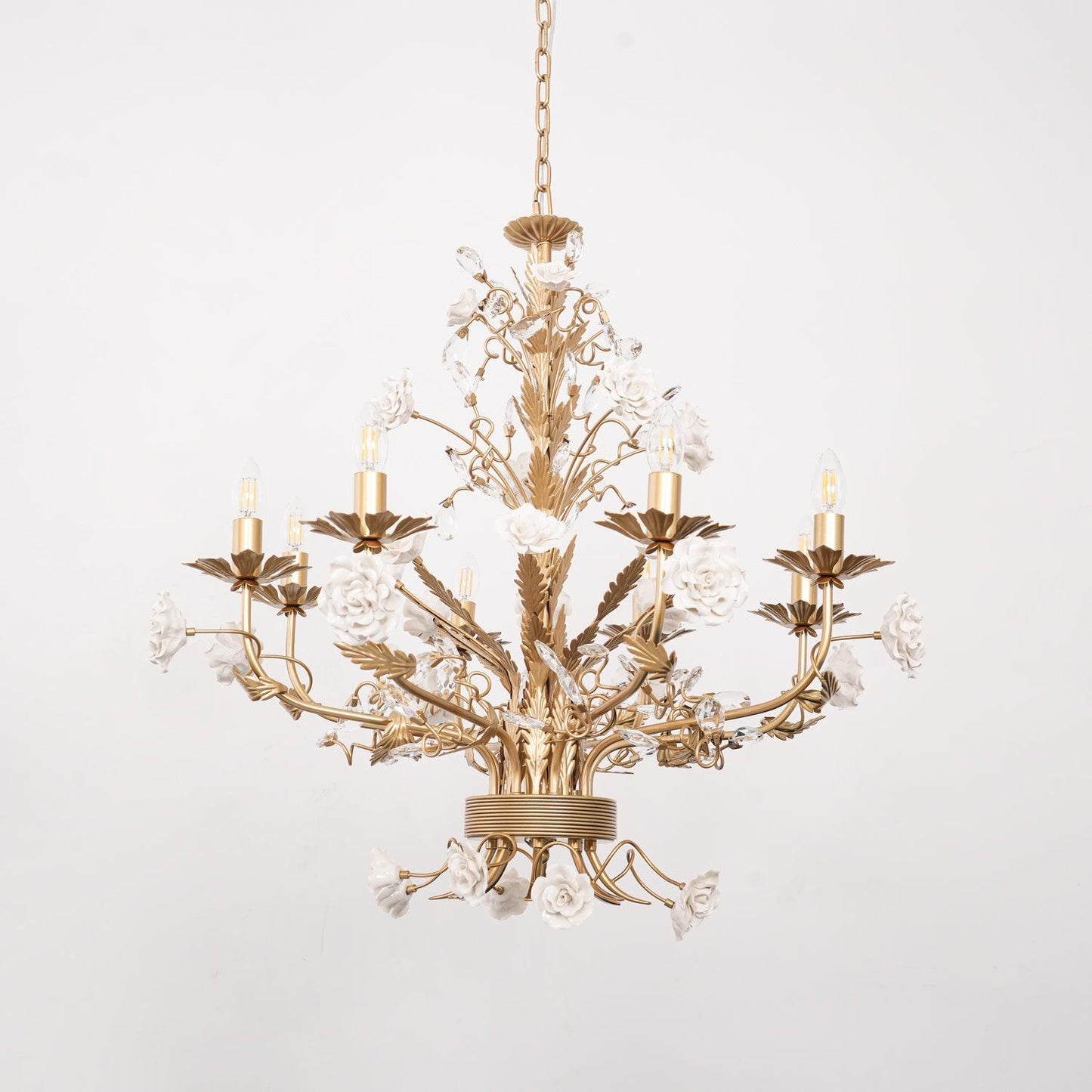 White Rose Crystal Chandelier - YIOSI