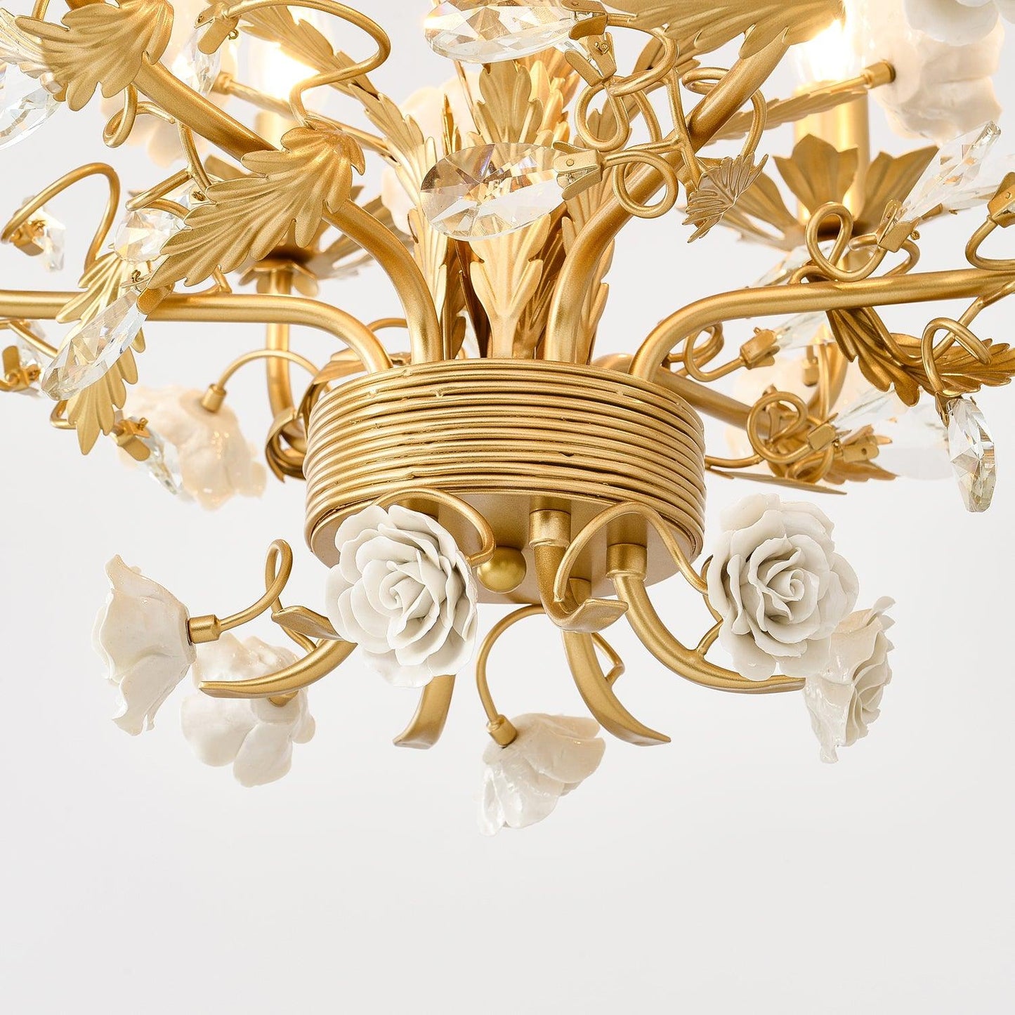White Rose Crystal Chandelier - YIOSI