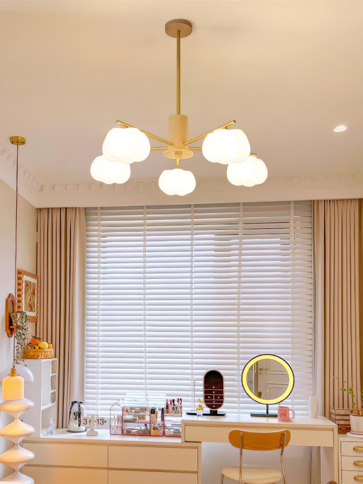 Wooden Cotton Balls Chandelier - YIOSI