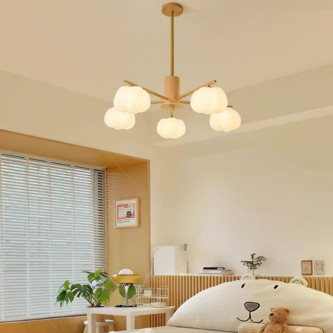 Wooden Cotton Balls Chandelier - YIOSI