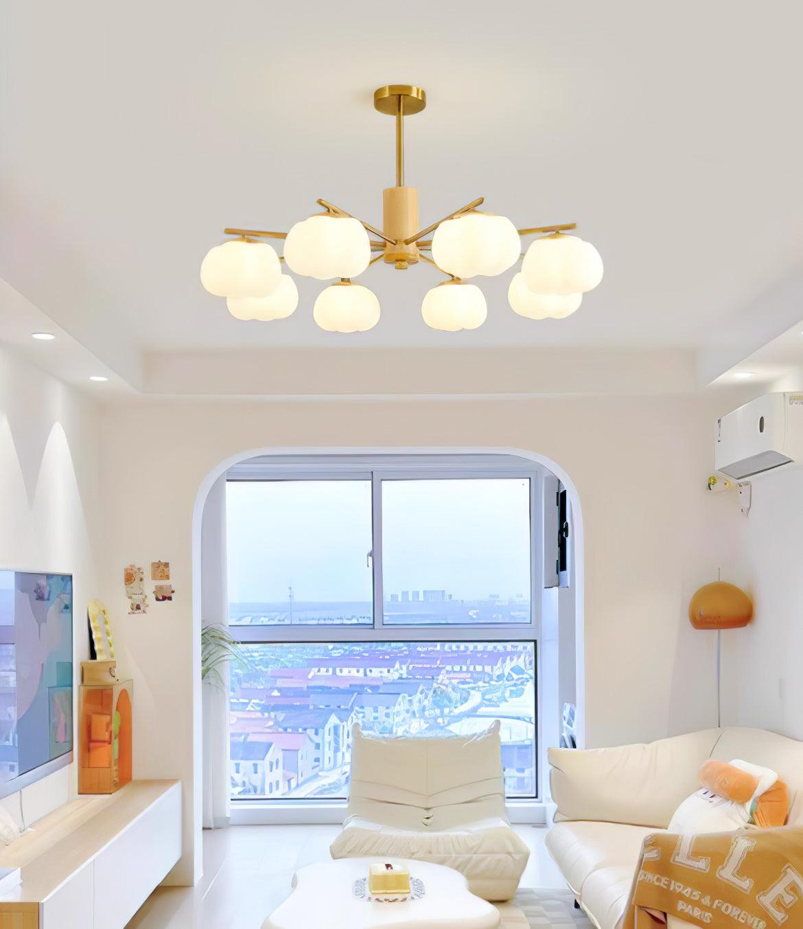 Wooden Cotton Balls Chandelier - YIOSI