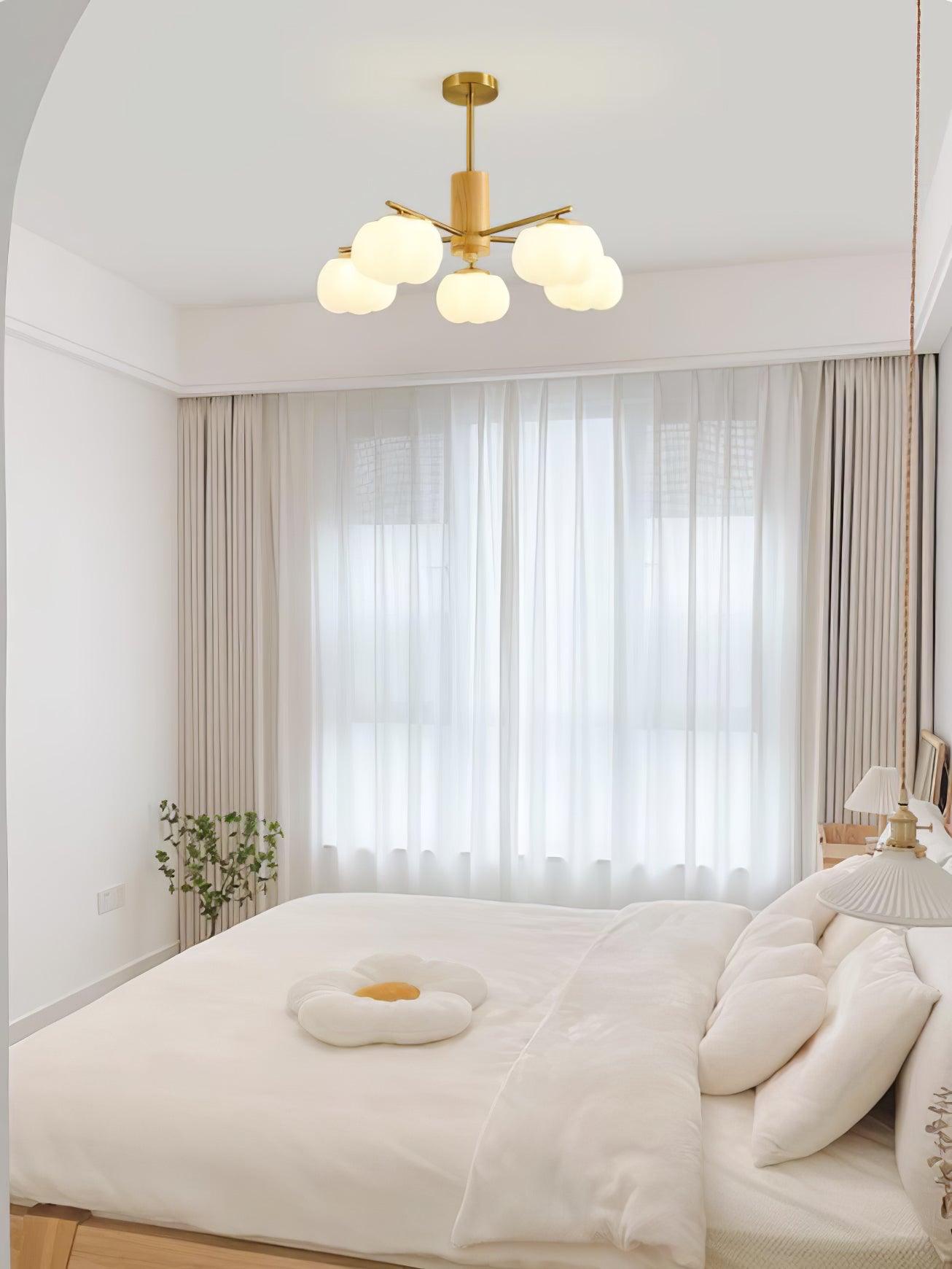 Wooden Cotton Balls Chandelier - YIOSI