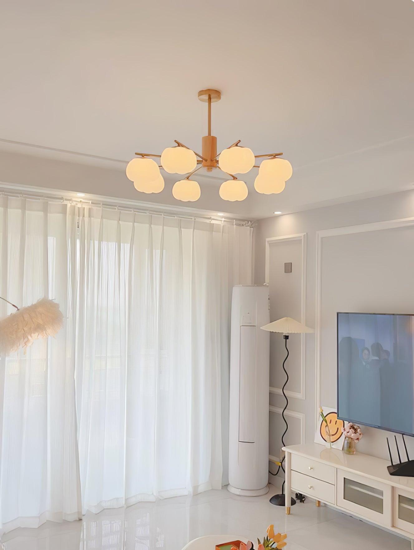 Wooden Cotton Balls Chandelier - YIOSI