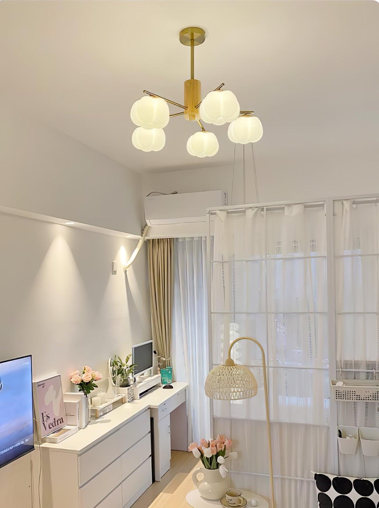 Wooden Cotton Balls Chandelier - YIOSI