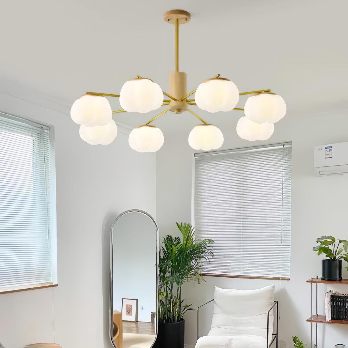 Wooden Cotton Balls Chandelier - YIOSI