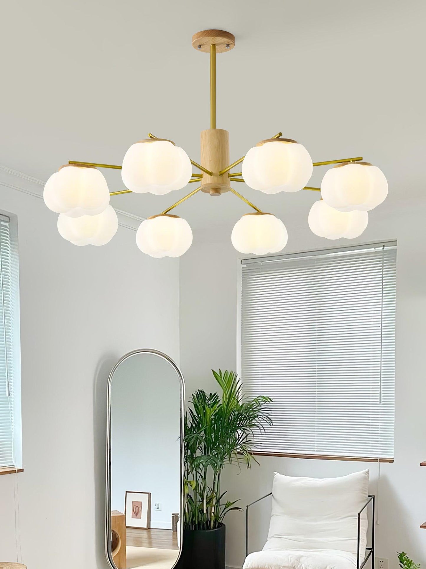 Wooden Cotton Balls Chandelier - YIOSI