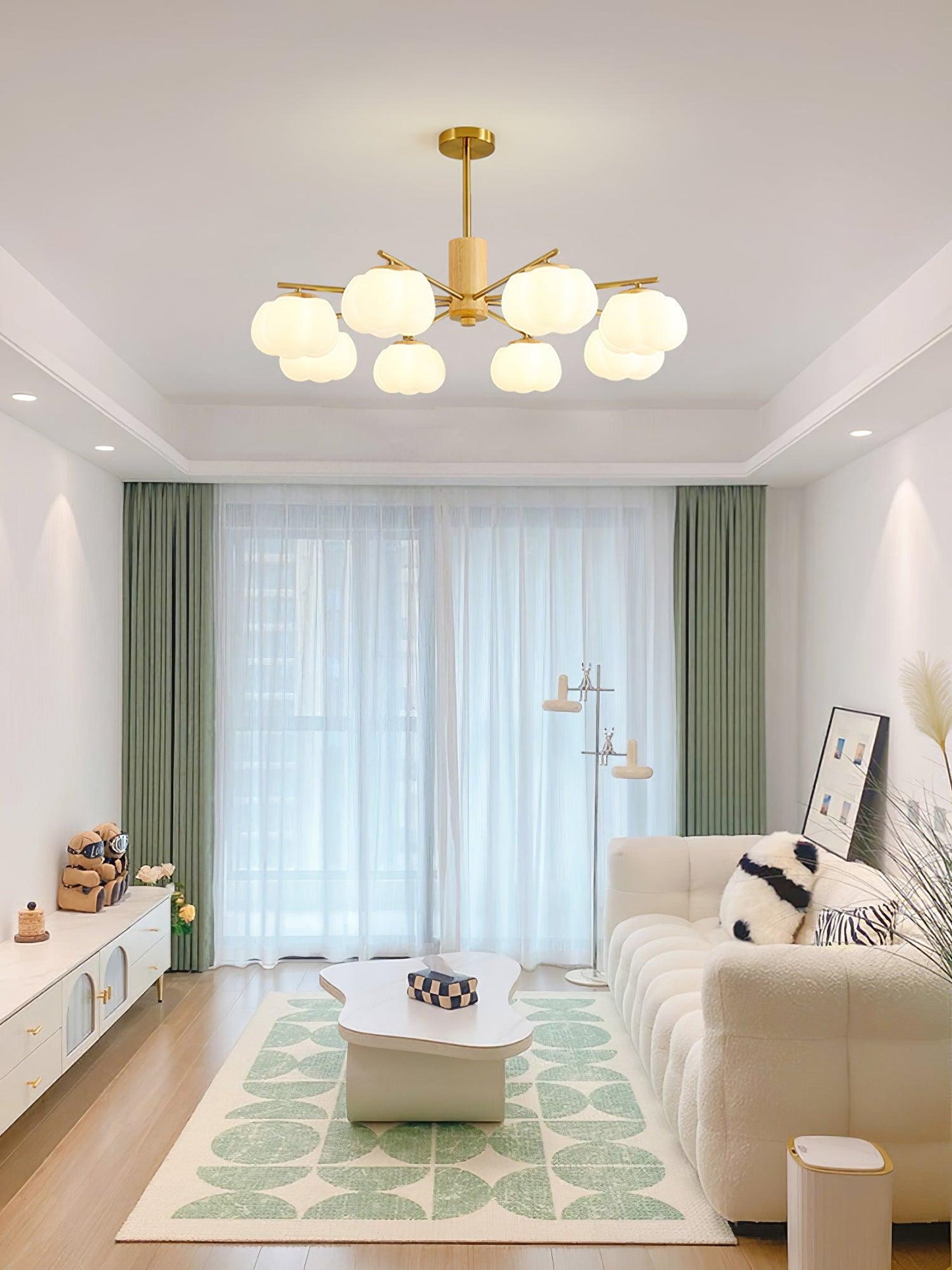 Wooden Cotton Balls Chandelier - YIOSI