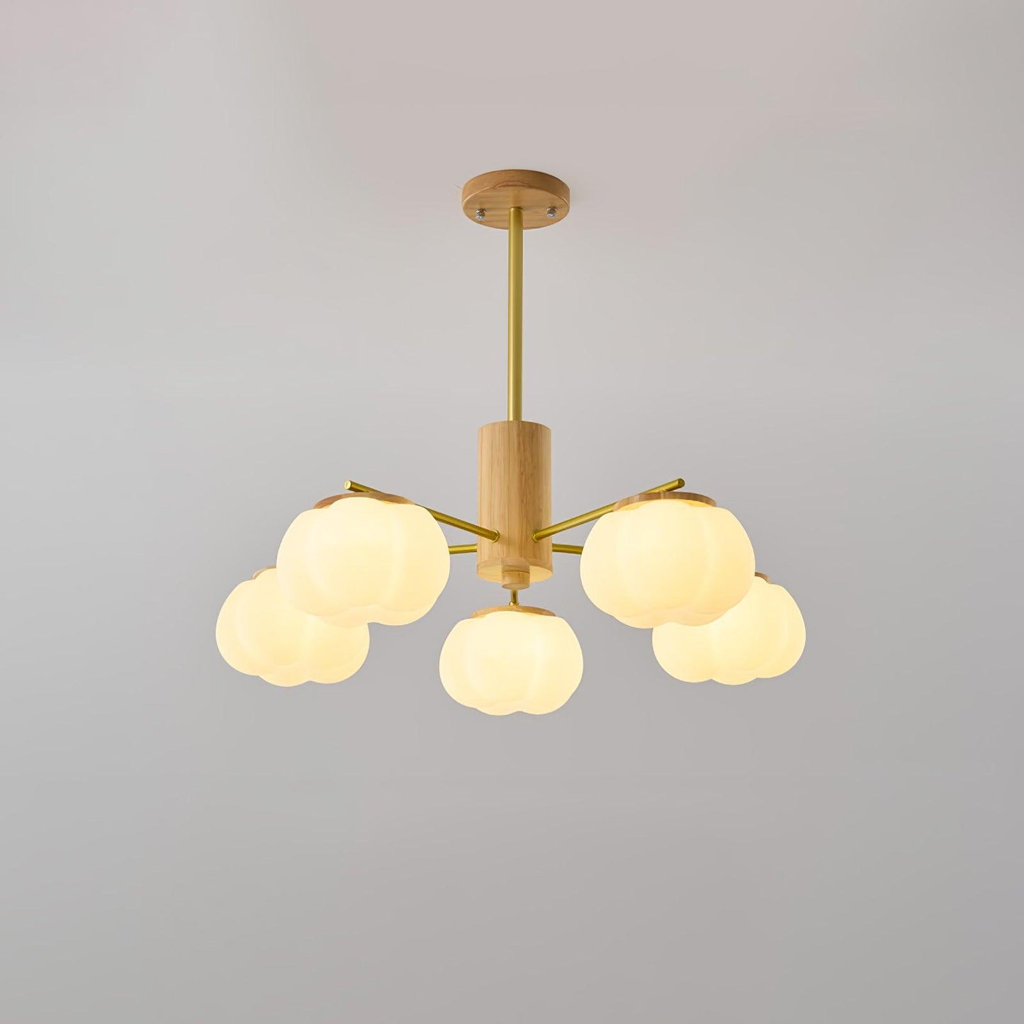 Wooden Cotton Balls Chandelier - YIOSI
