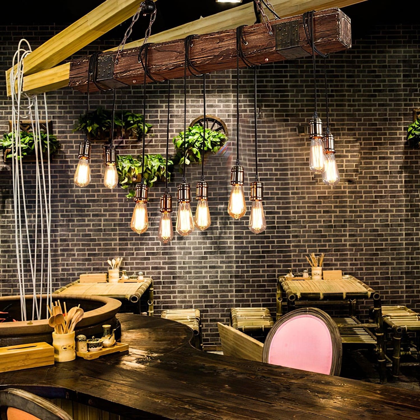 Wood Hanging Multi Chandelier - YIOSI