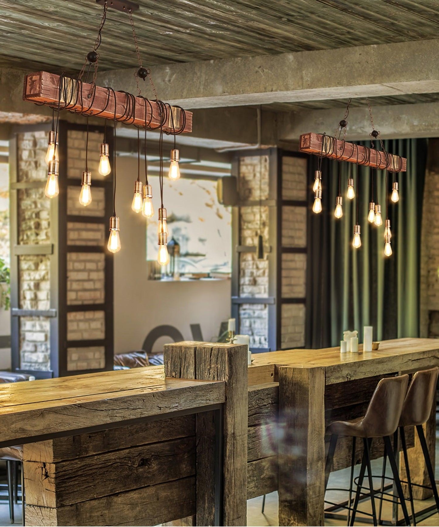 Wood Hanging Multi Chandelier - YIOSI