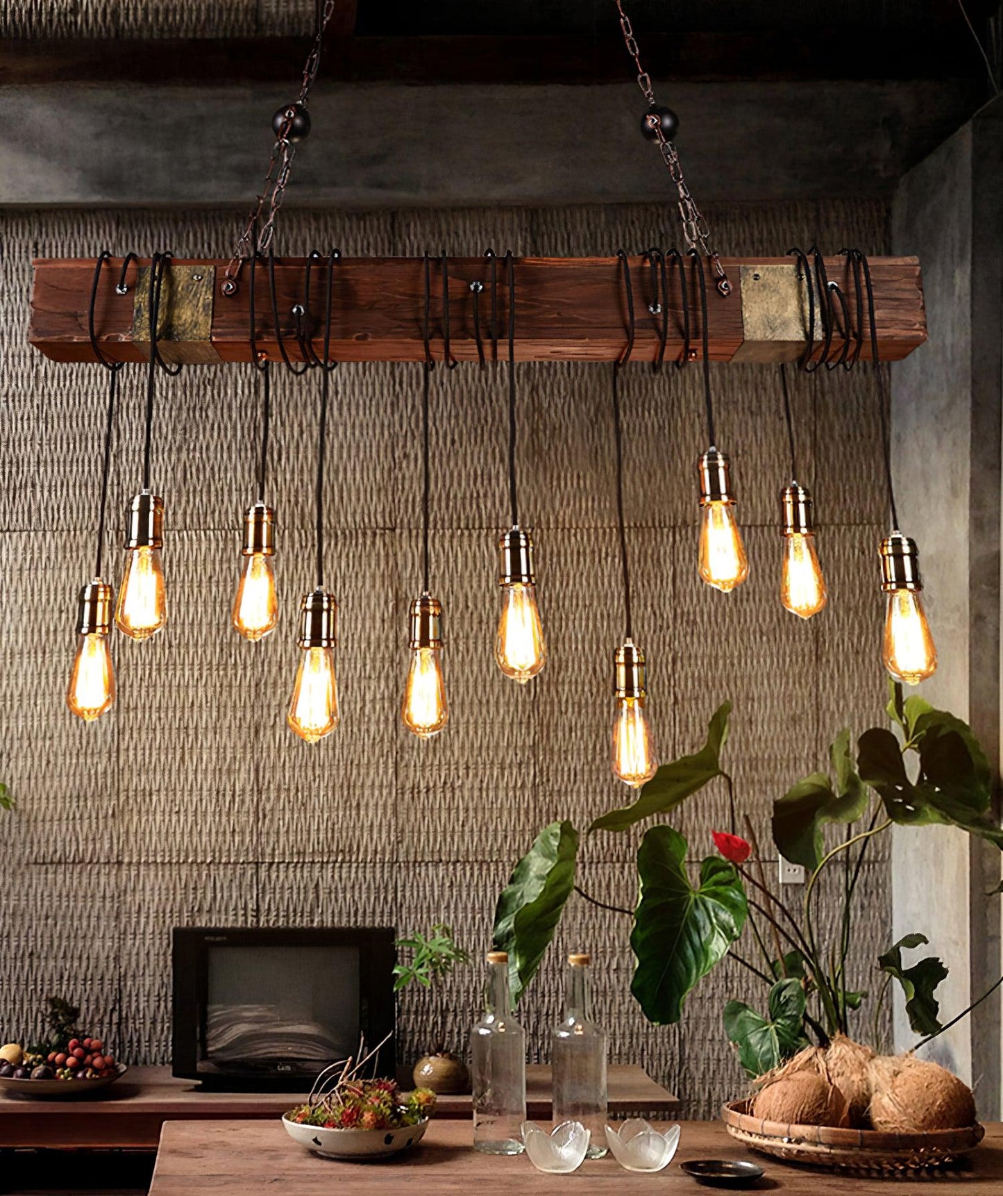 Wood Hanging Multi Chandelier - YIOSI
