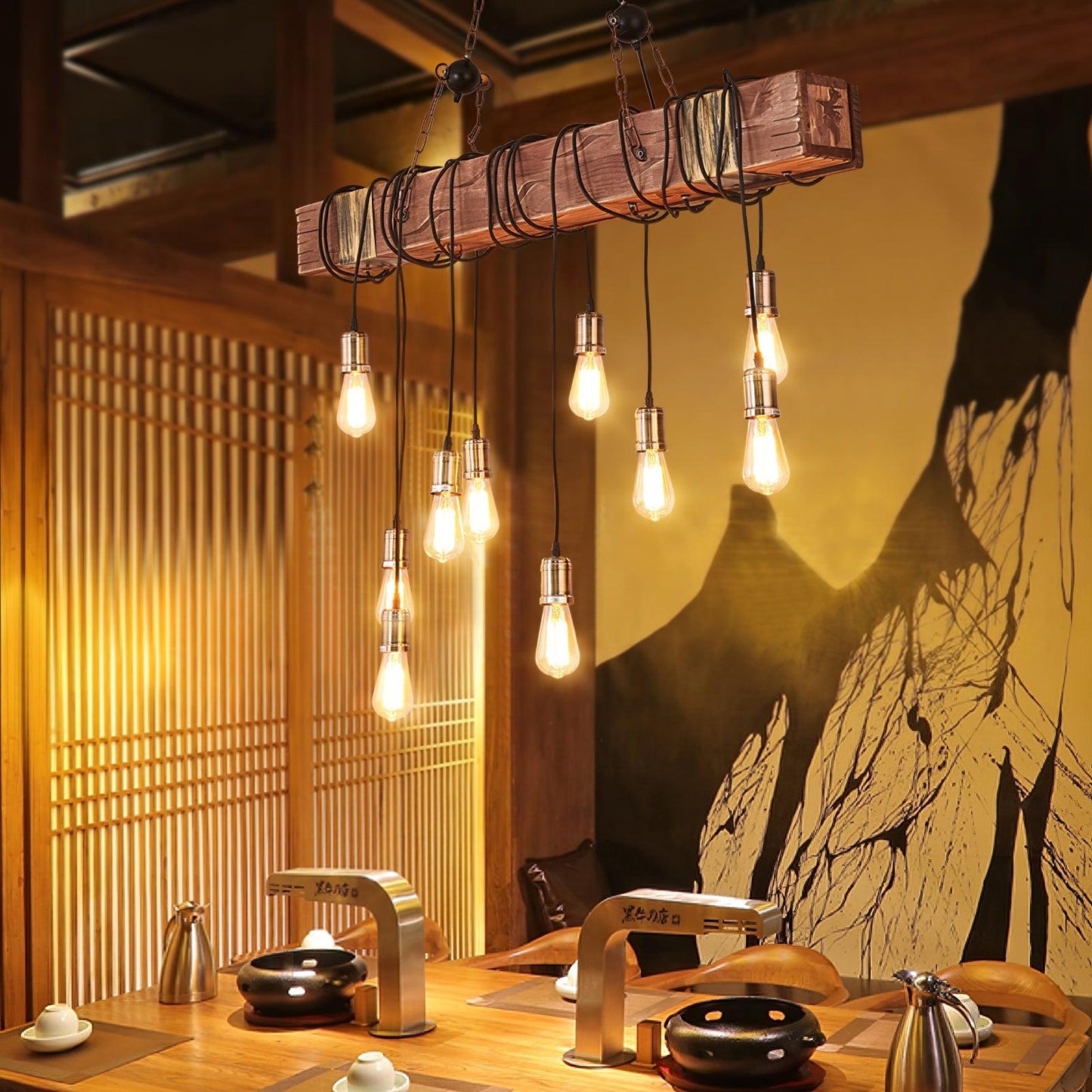 Wood Hanging Multi Chandelier - YIOSI