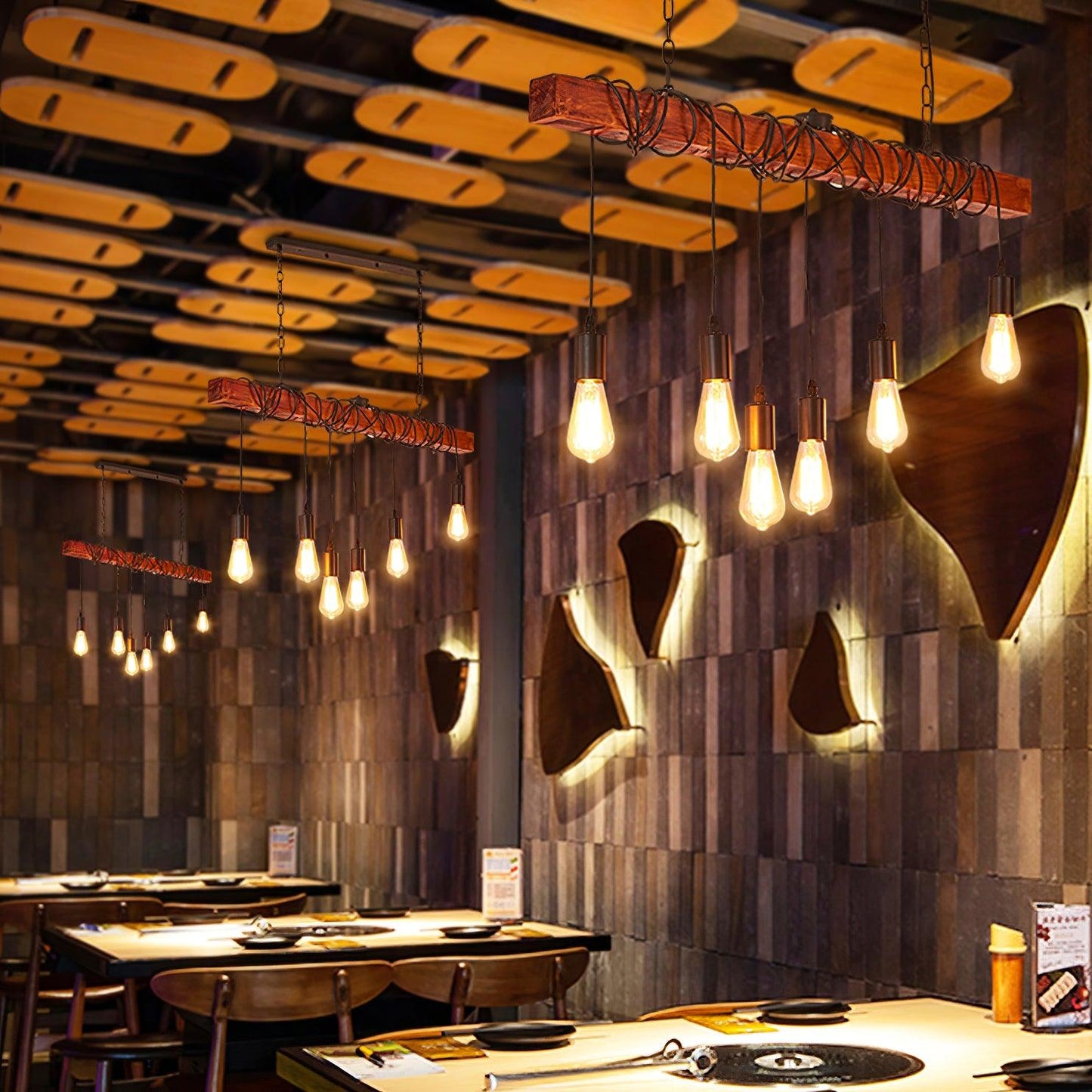 Wood Hanging Multi Chandelier - YIOSI