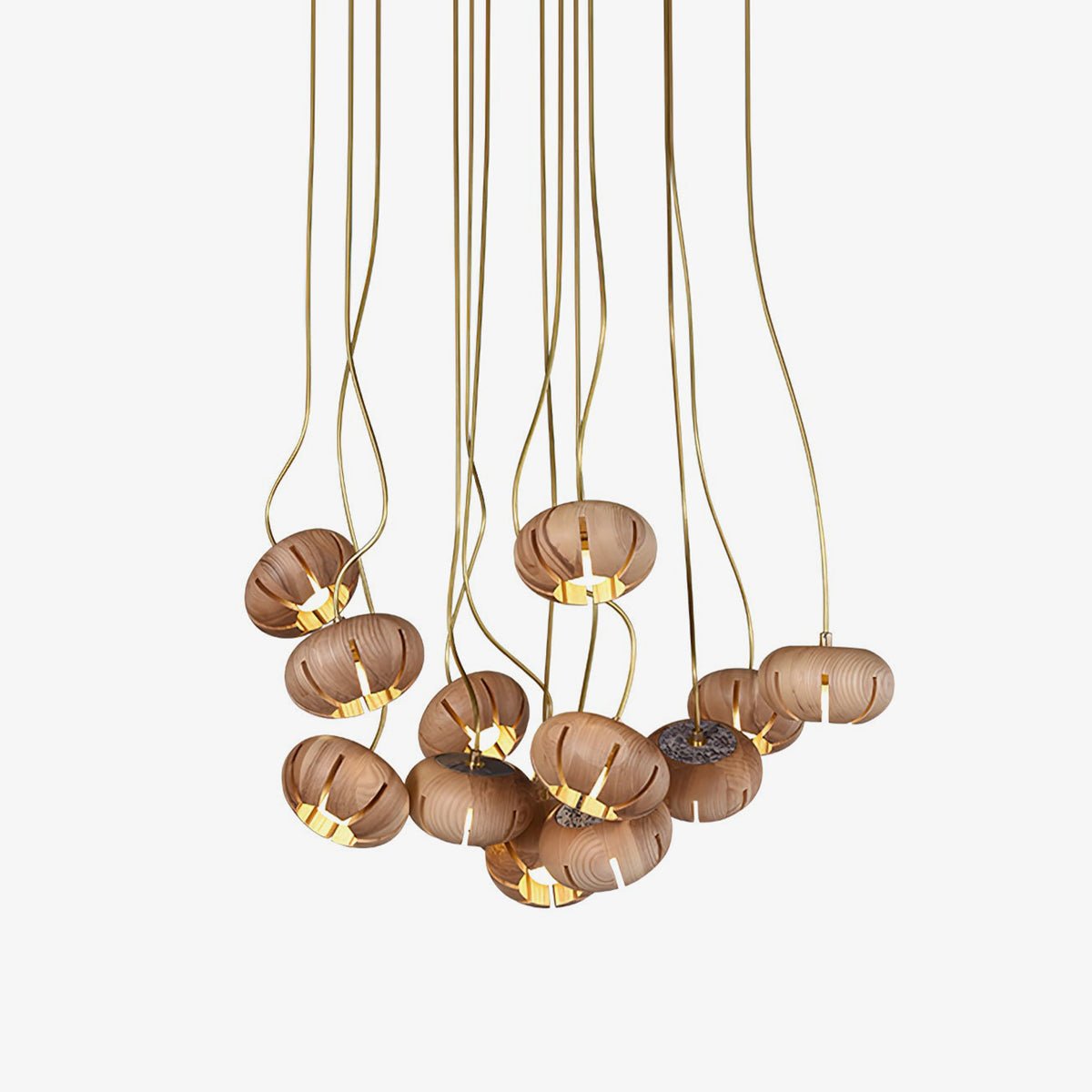 Wood Pumpkin Cluster Chandelier - YIOSI