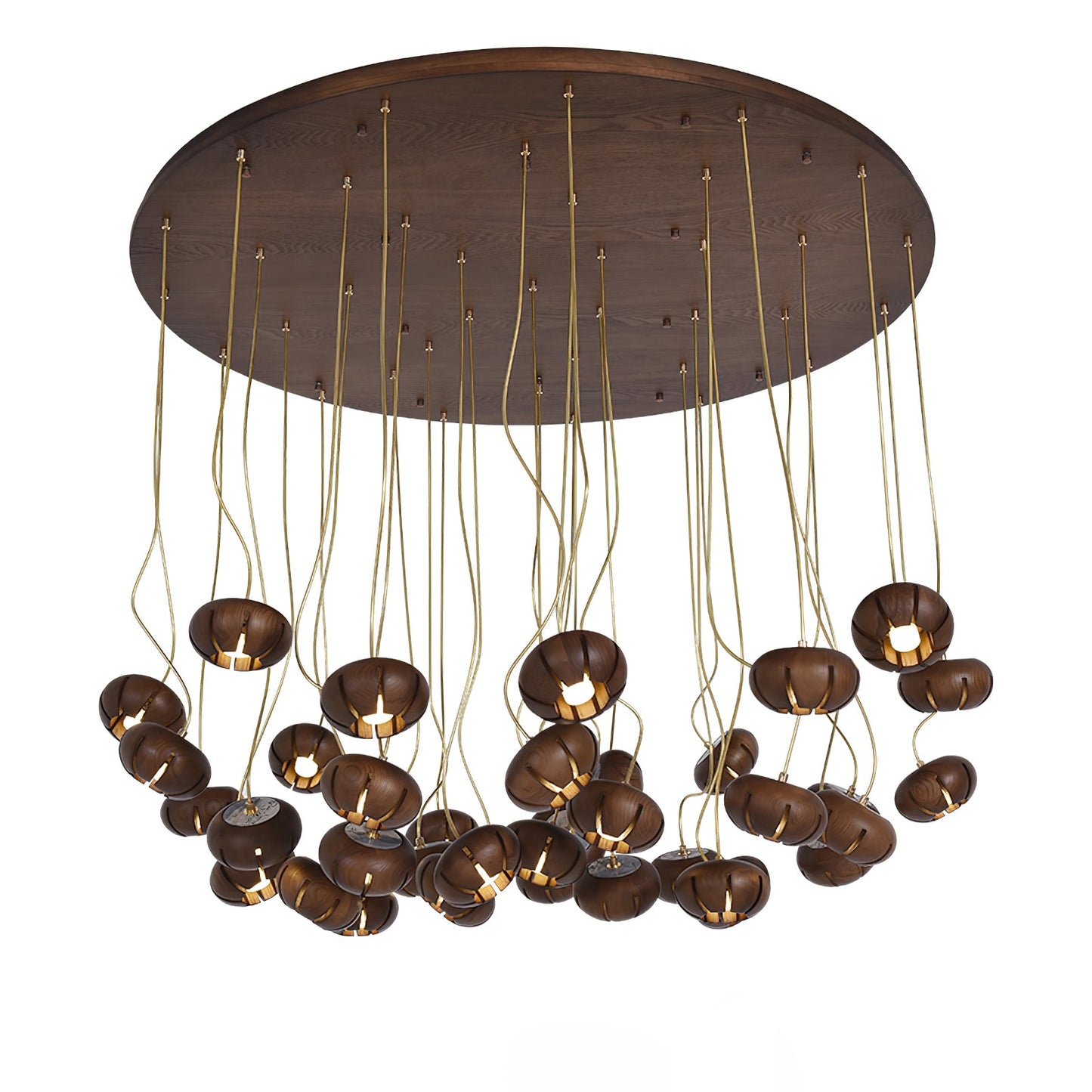 Wood Pumpkin Cluster Chandelier - YIOSI