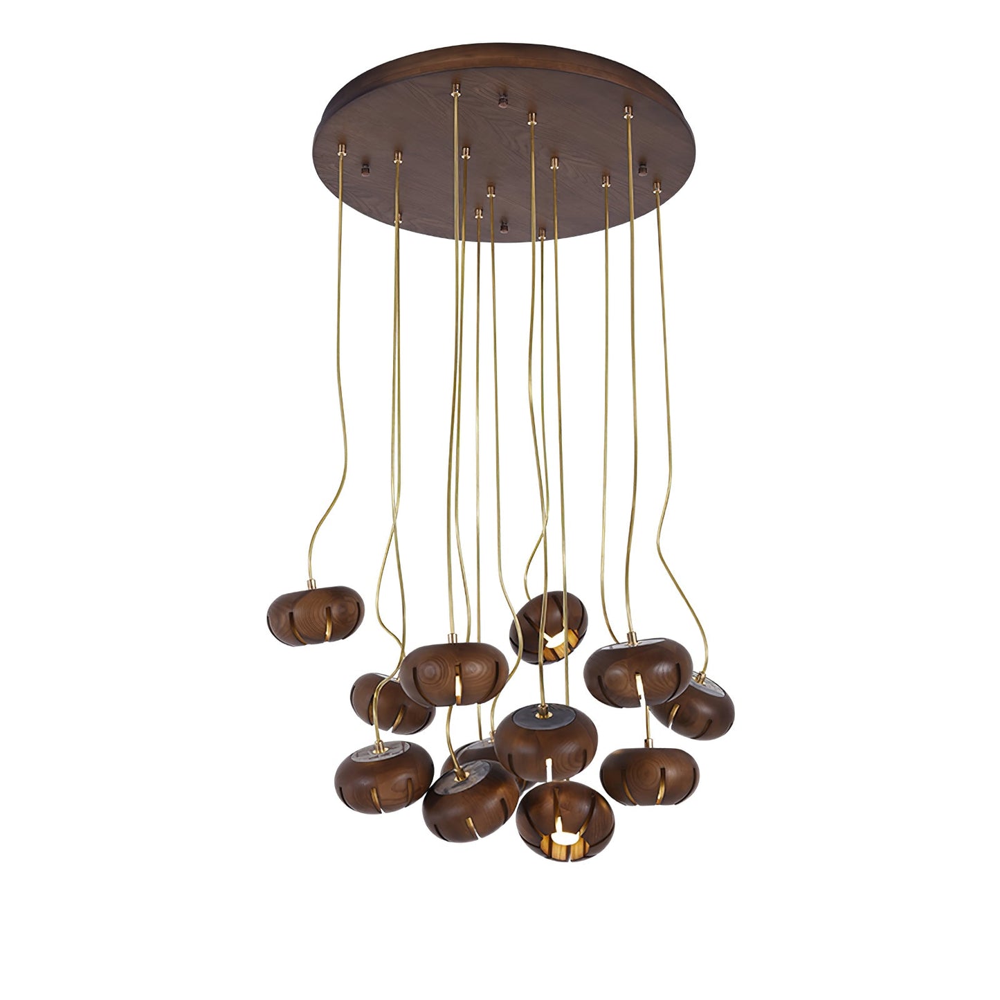 Wood Pumpkin Cluster Chandelier - YIOSI