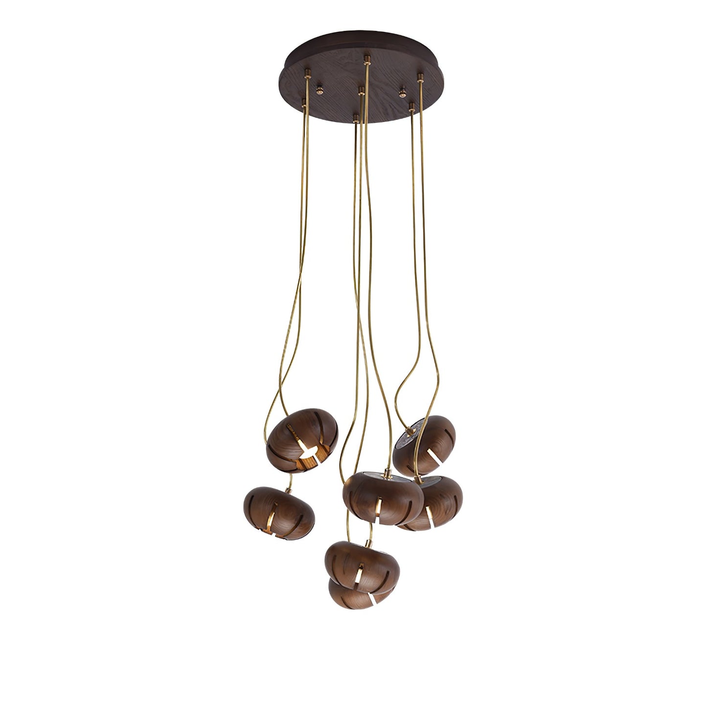 Wood Pumpkin Cluster Chandelier - YIOSI