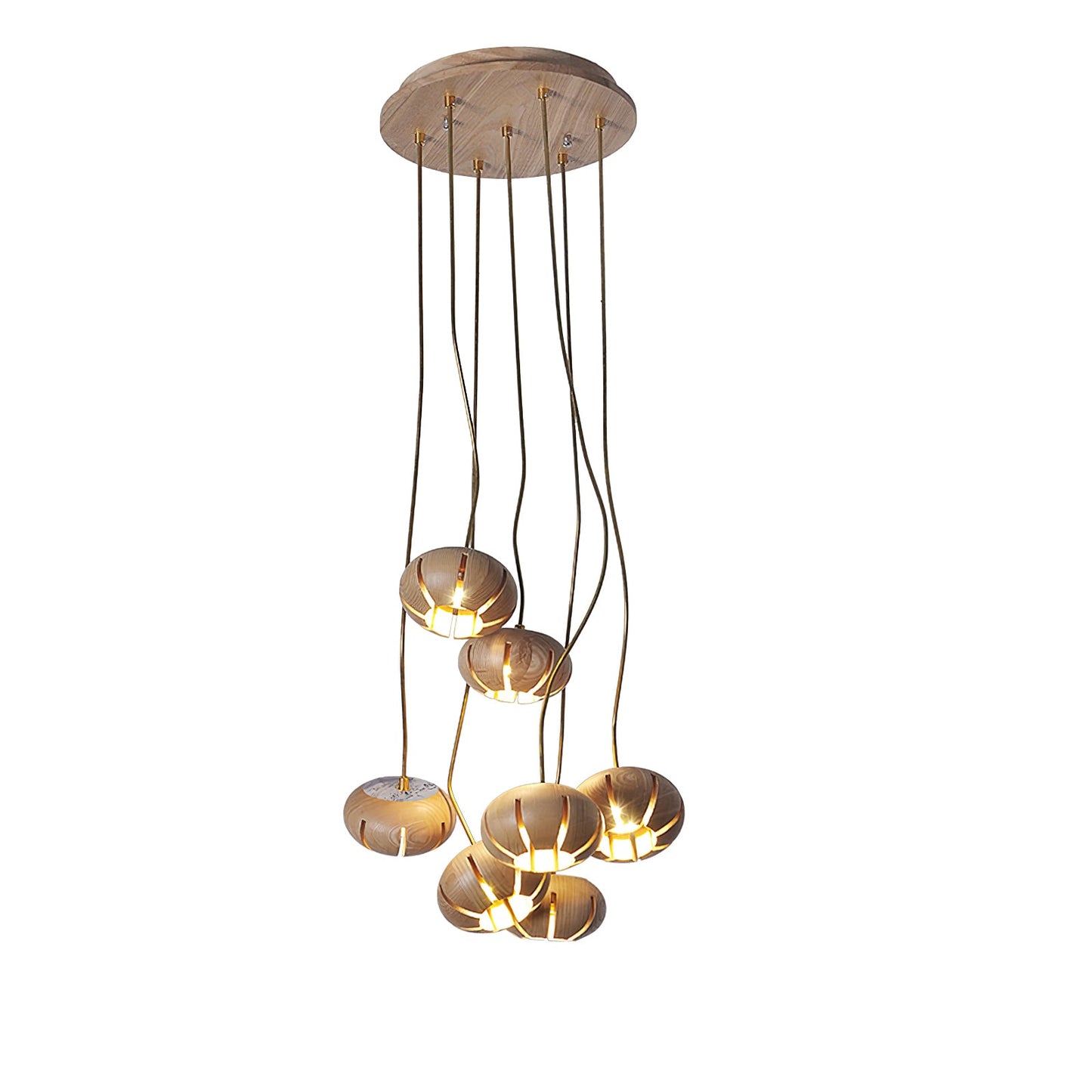 Wood Pumpkin Cluster Chandelier - YIOSI