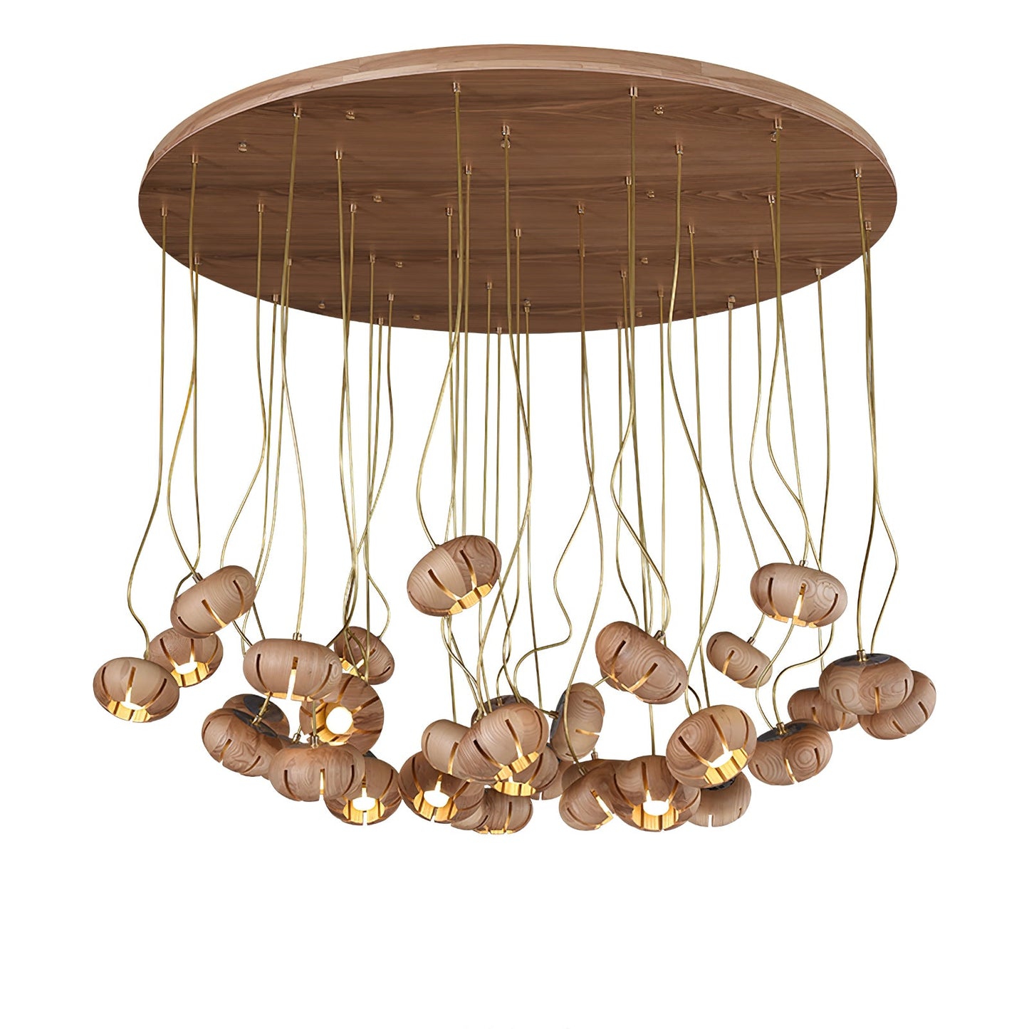Wood Pumpkin Cluster Chandelier - YIOSI
