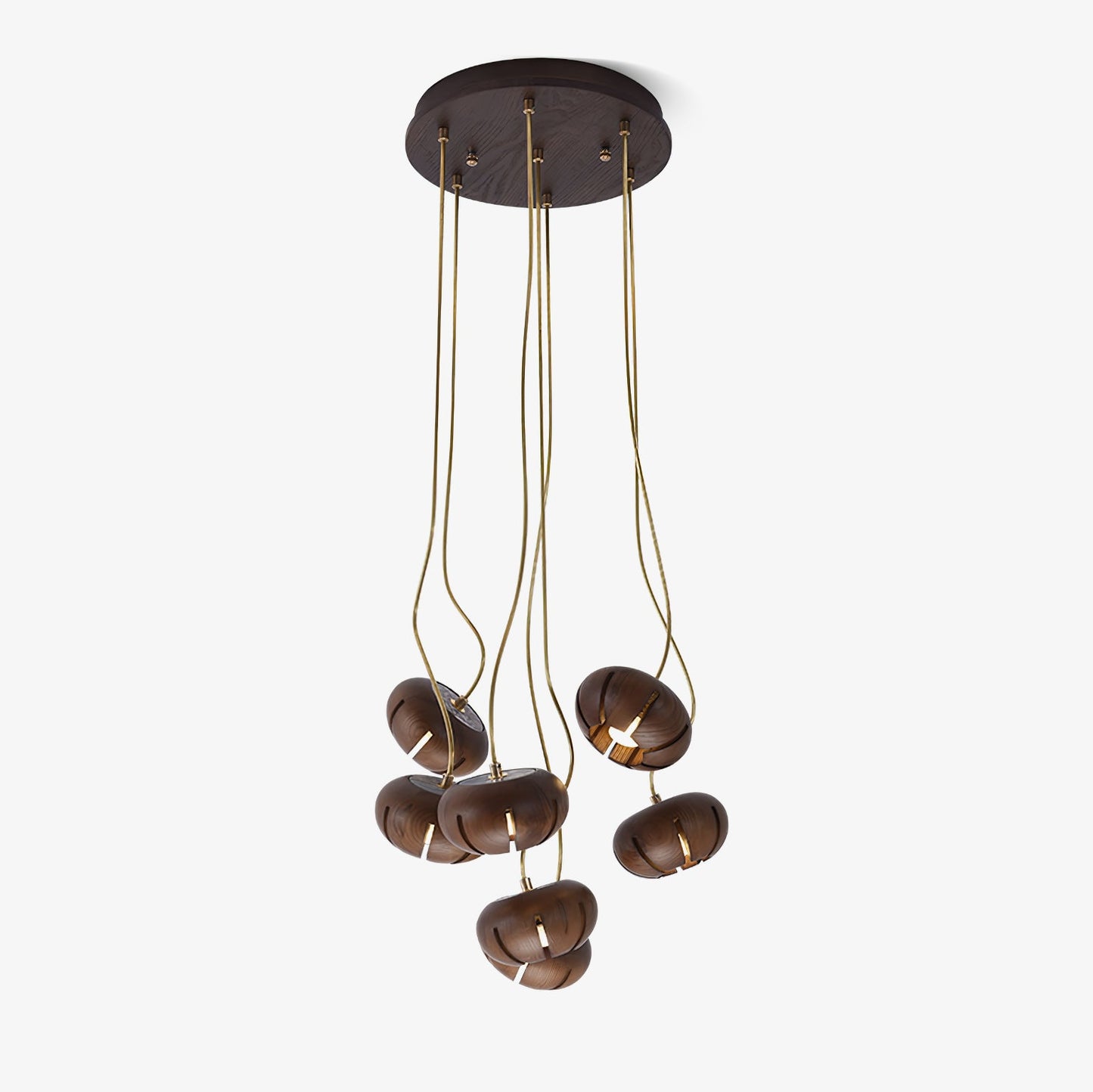 Wood Pumpkin Cluster Chandelier - YIOSI