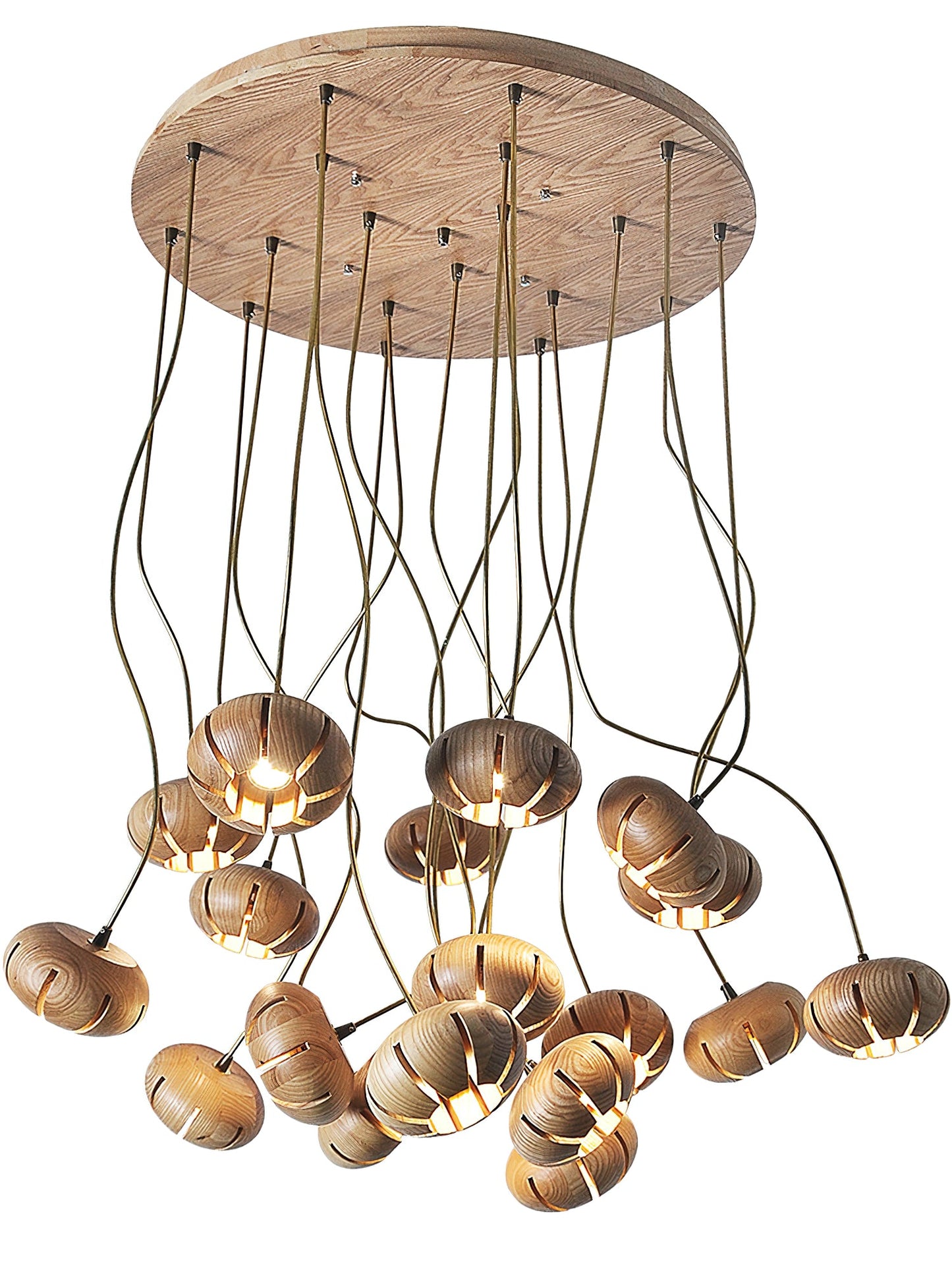 Wood Pumpkin Cluster Chandelier - YIOSI