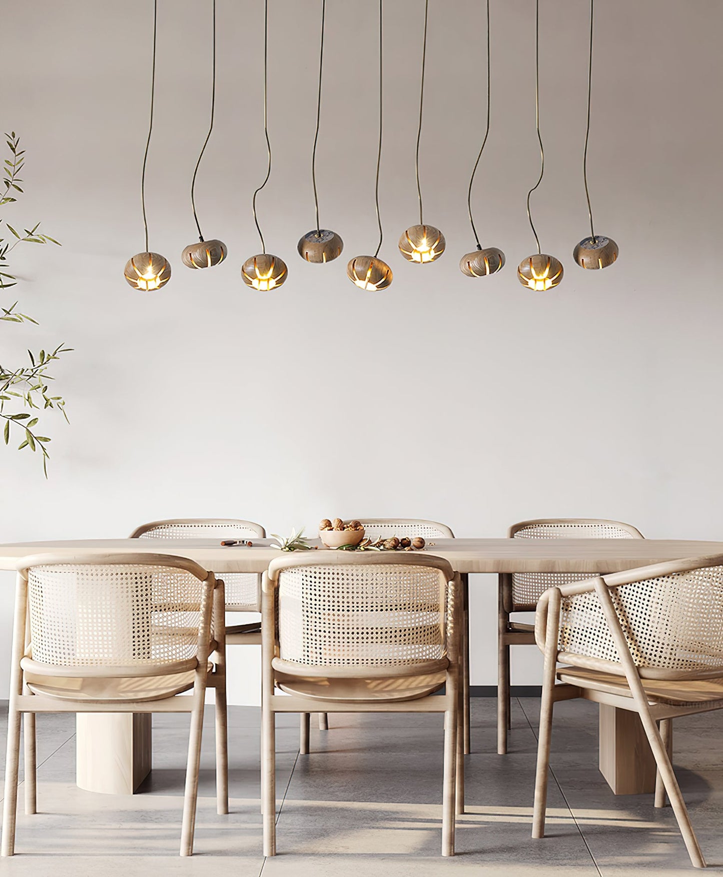 Wood Pumpkin Cluster Chandelier - YIOSI