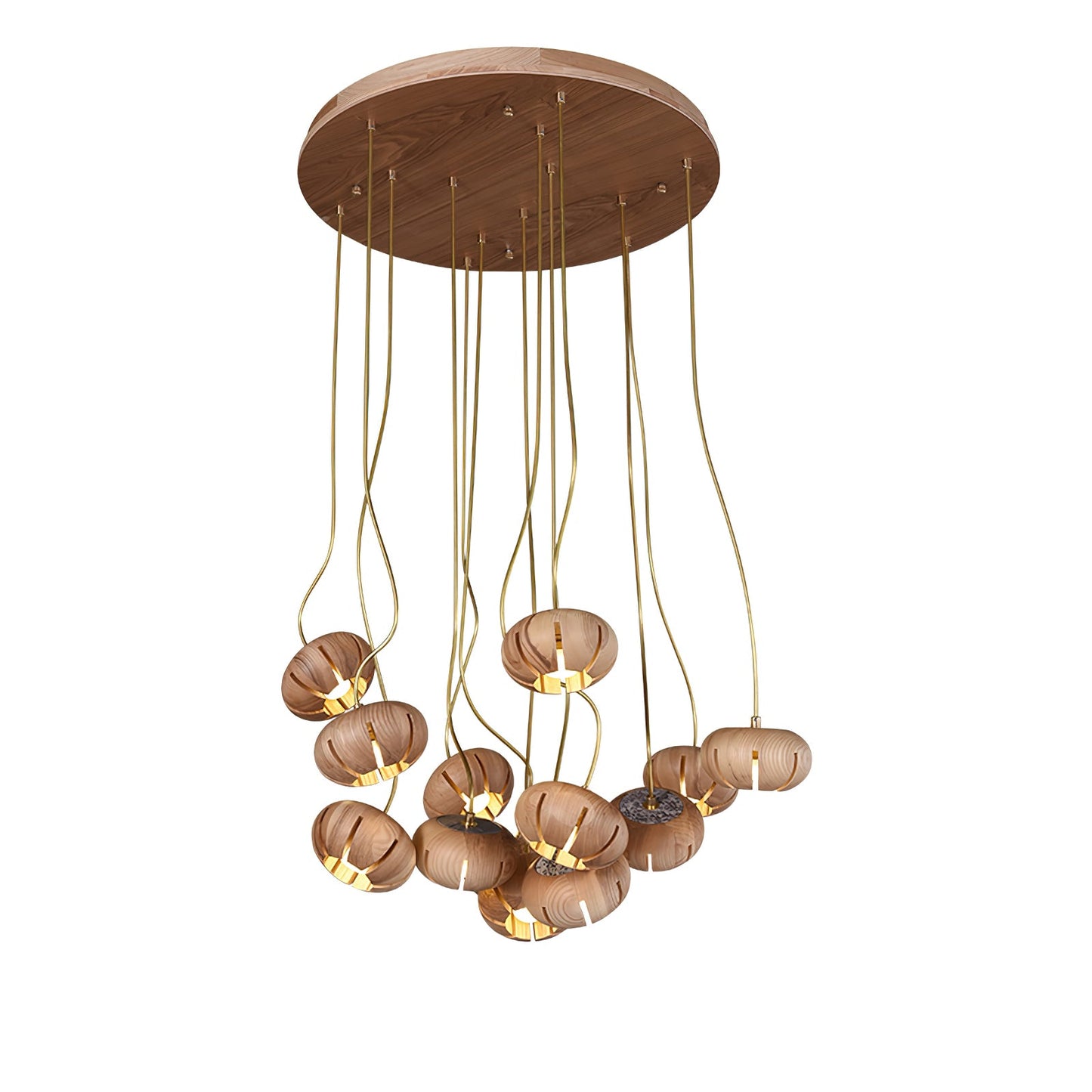 Wood Pumpkin Cluster Chandelier - YIOSI