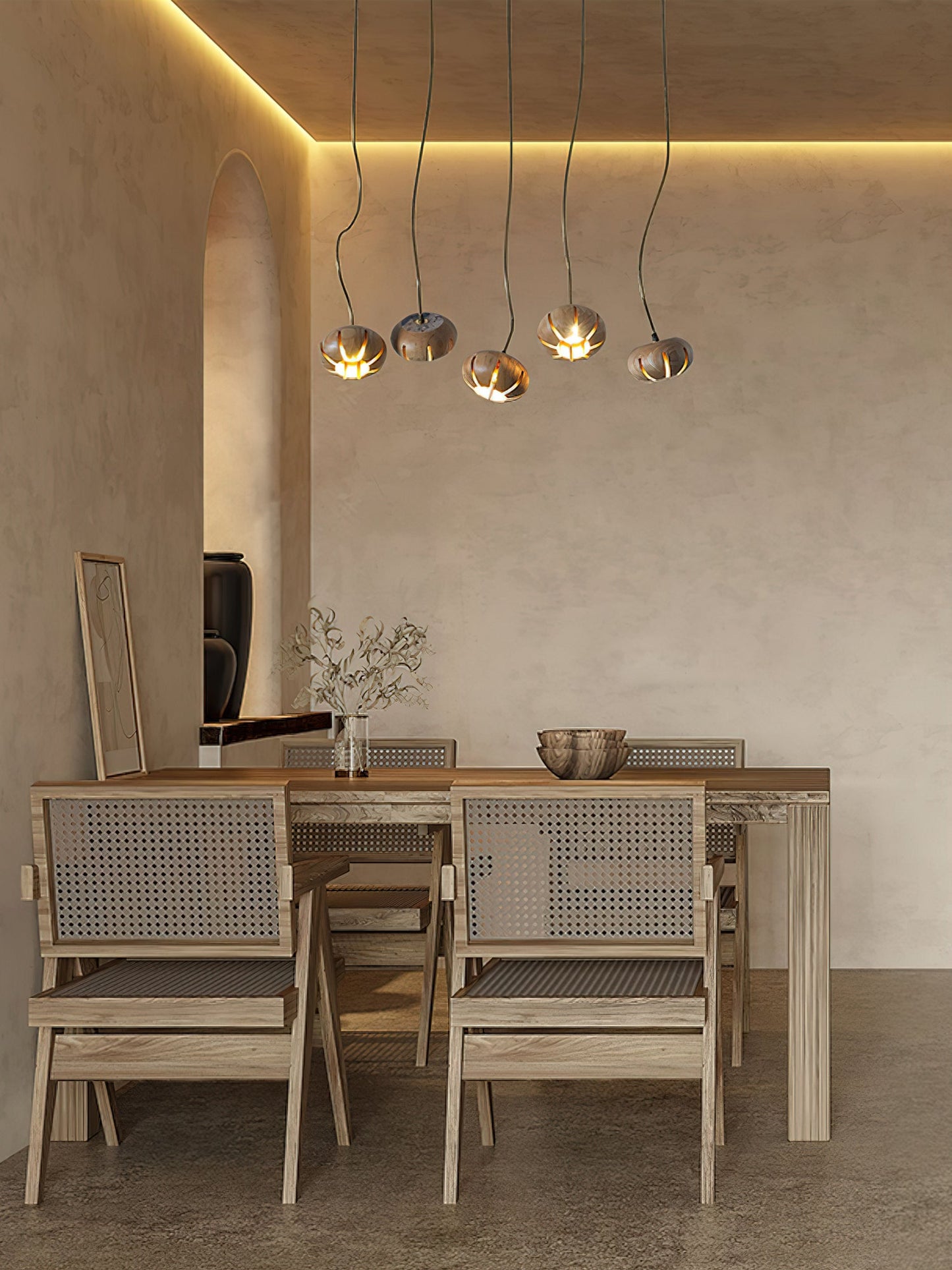 Wood Pumpkin Cluster Chandelier - YIOSI