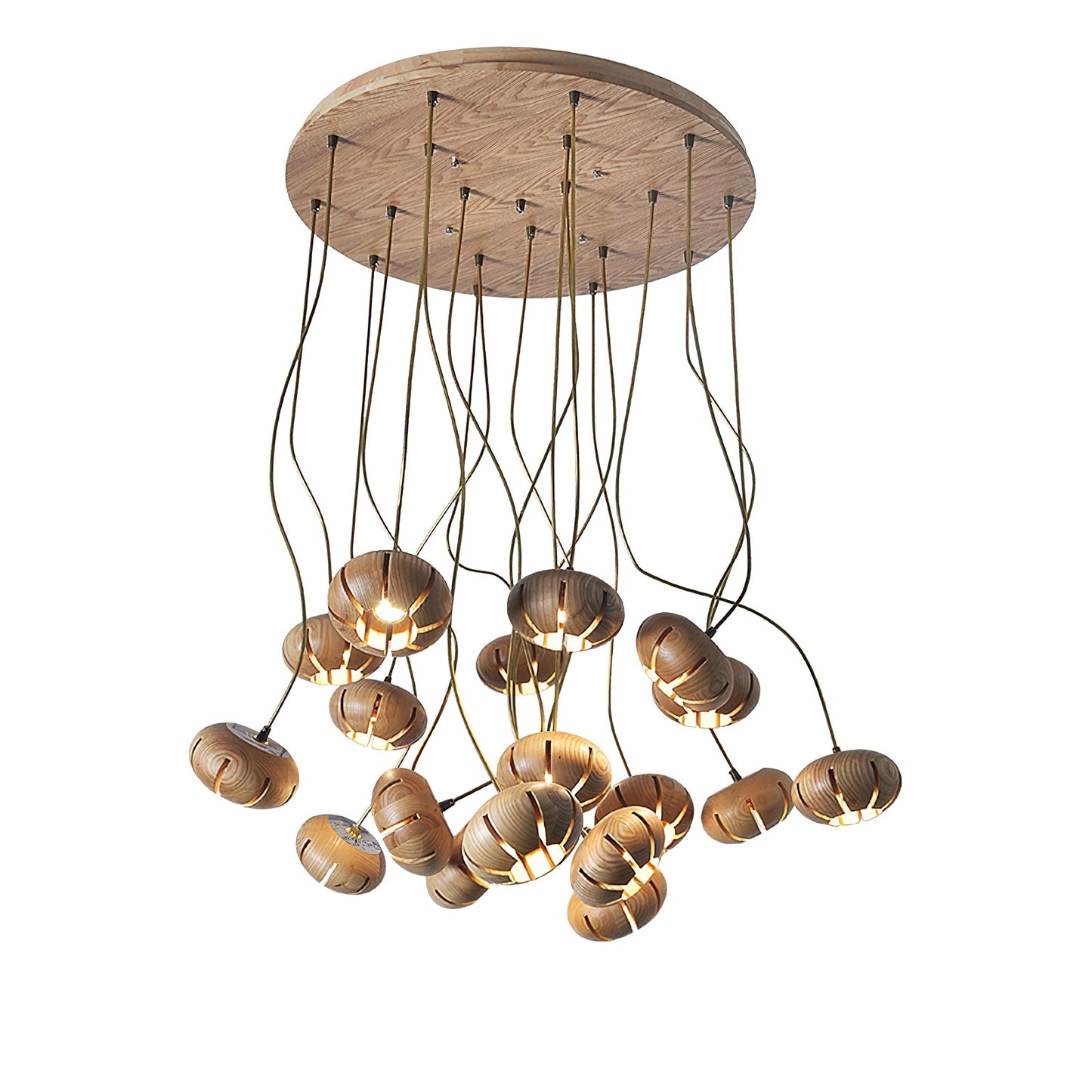 Wood Pumpkin Cluster Chandelier - YIOSI