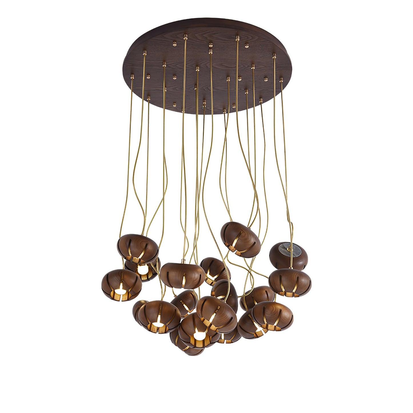 Wood Pumpkin Cluster Chandelier - YIOSI