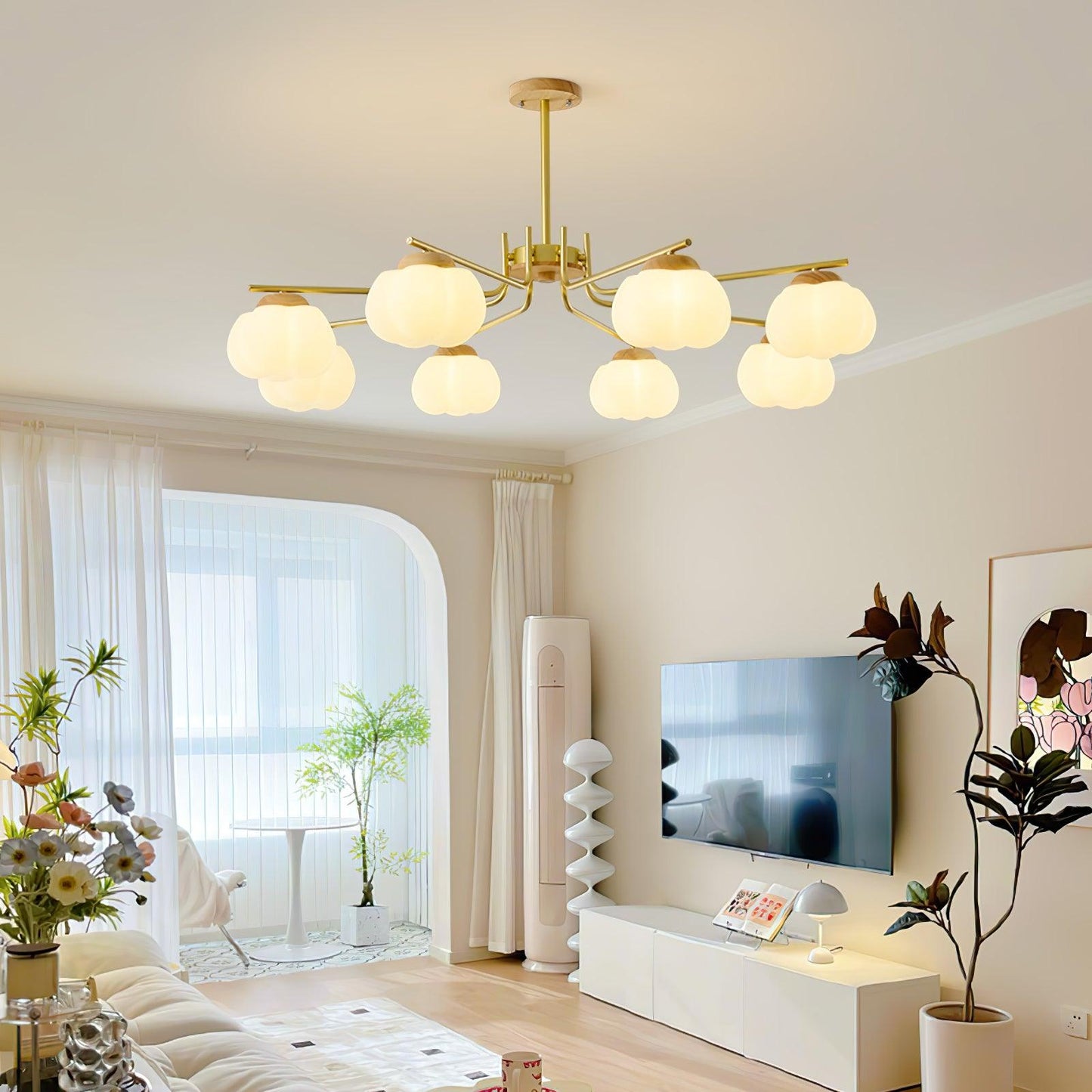 Plastic Cotton Balls Chandelier - YIOSI