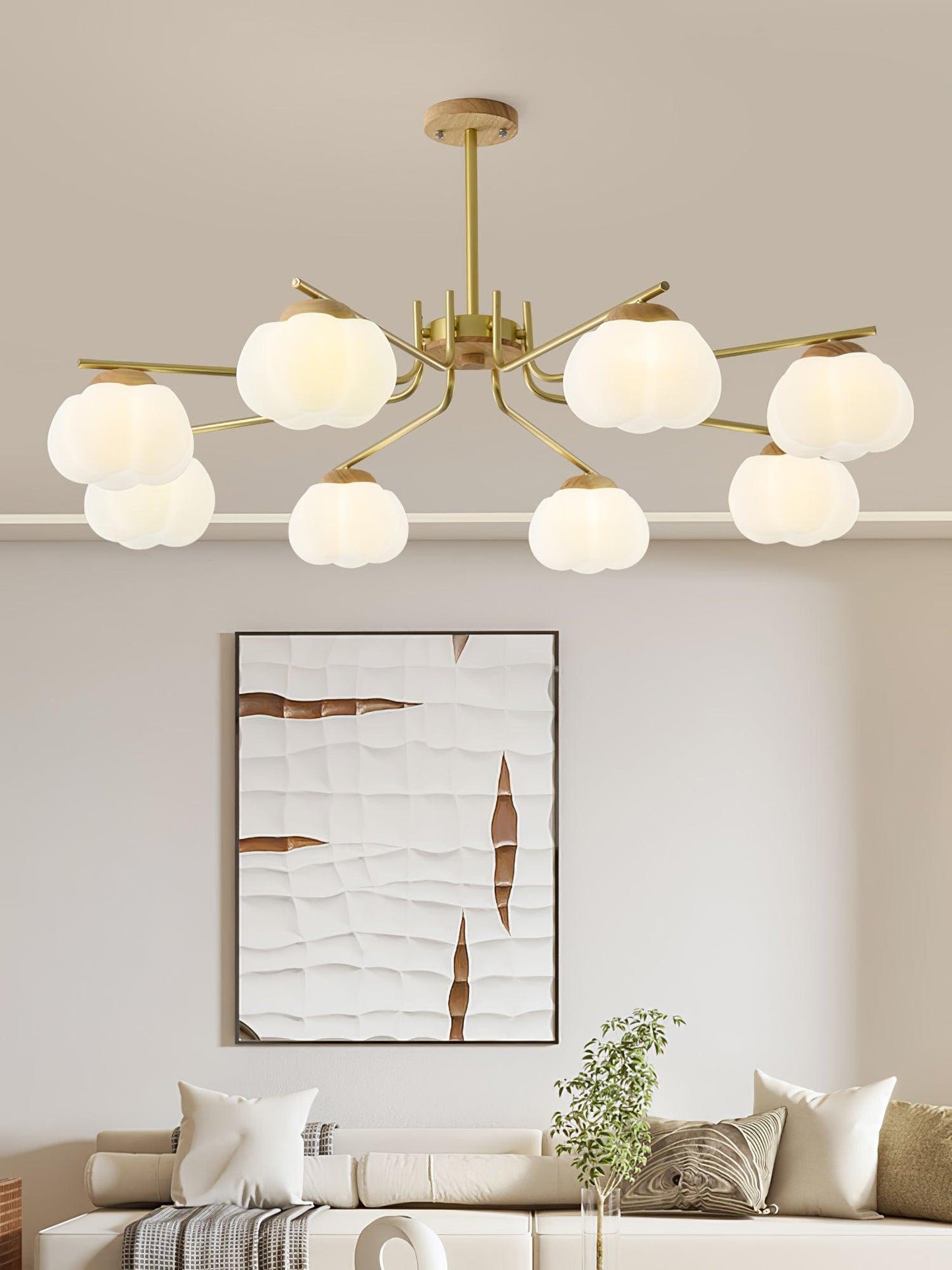Plastic Cotton Balls Chandelier - YIOSI