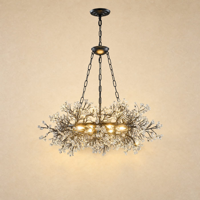Rowan Twig Round Black Chandelier 31.5"D