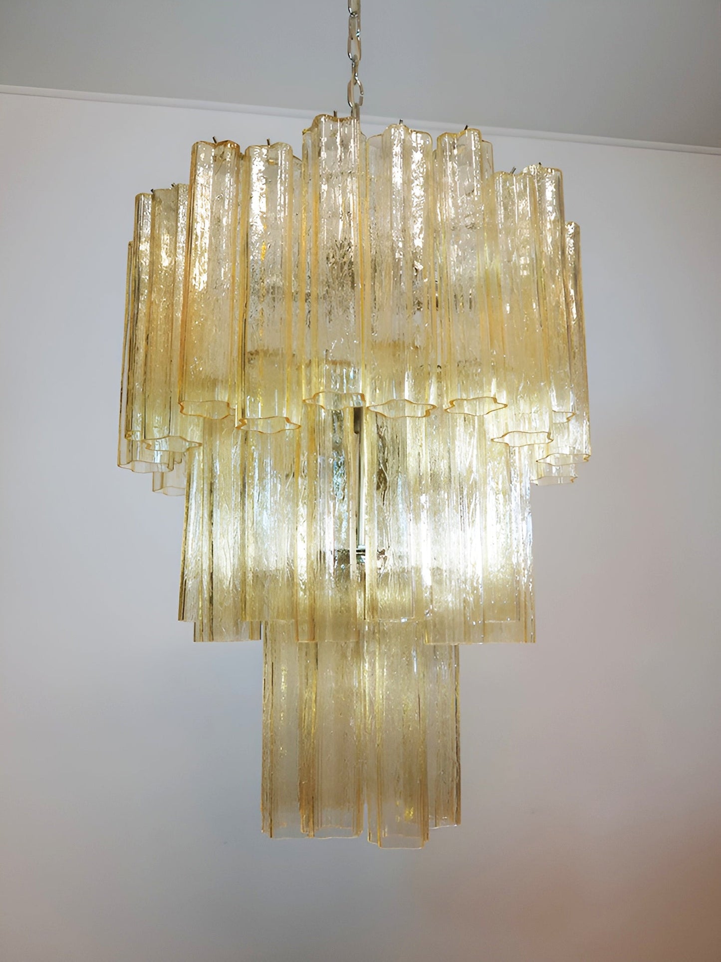 Yellow Murano Glass Tube Chandelier - YIOSI