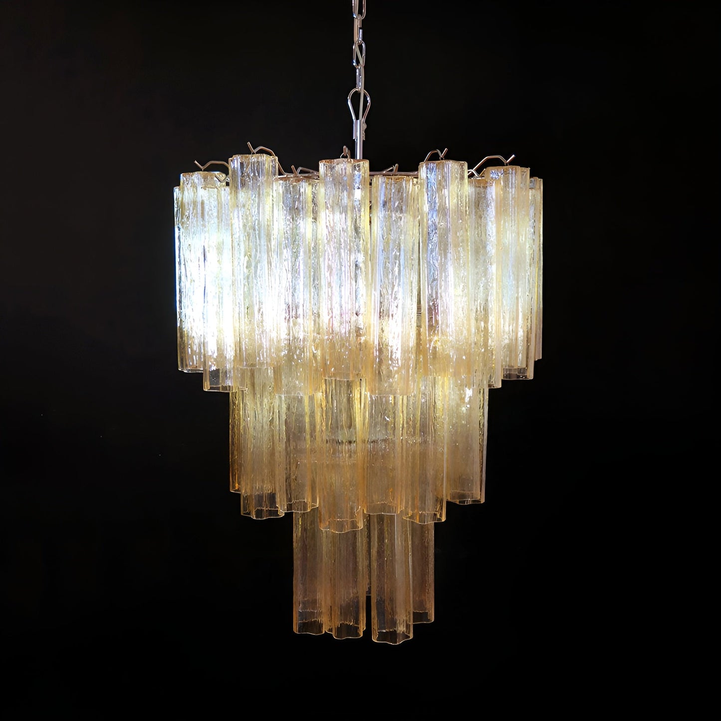 Yellow Murano Glass Tube Chandelier - YIOSI