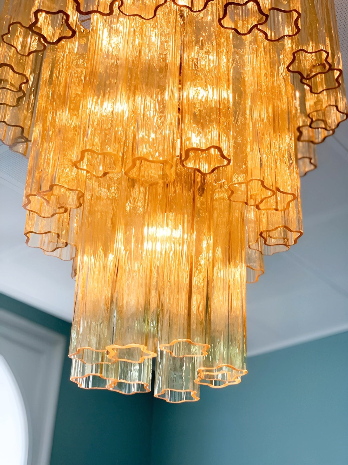 Yellow Murano Glass Tube Chandelier - YIOSI